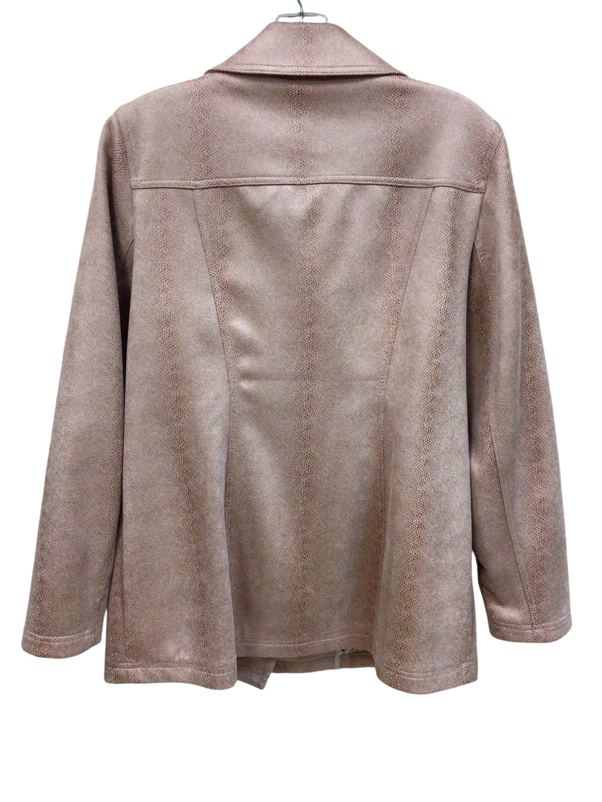 Chico's Dusty Rose Faux-Suede Moto Jacket Size Medium