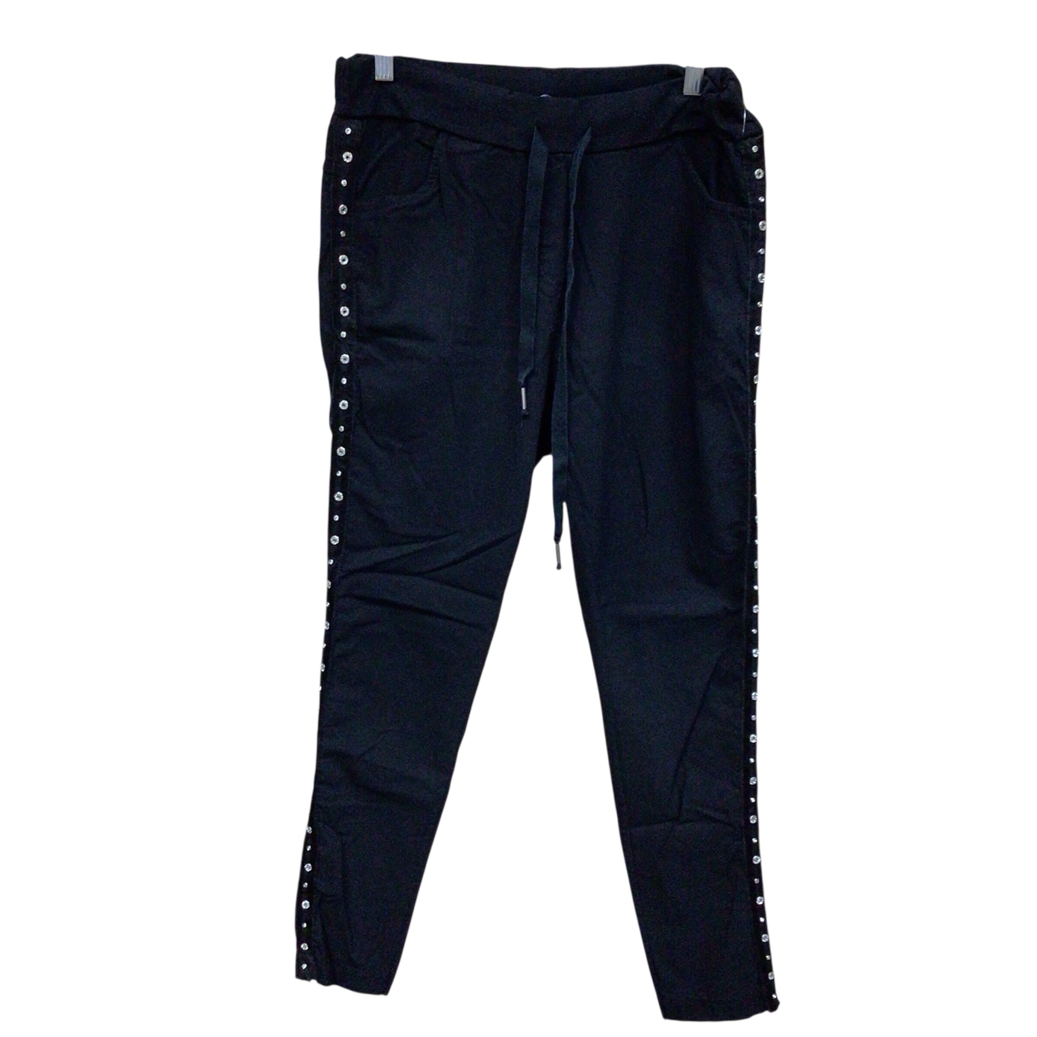 Made in Italy Size Small Black Embellished Pants