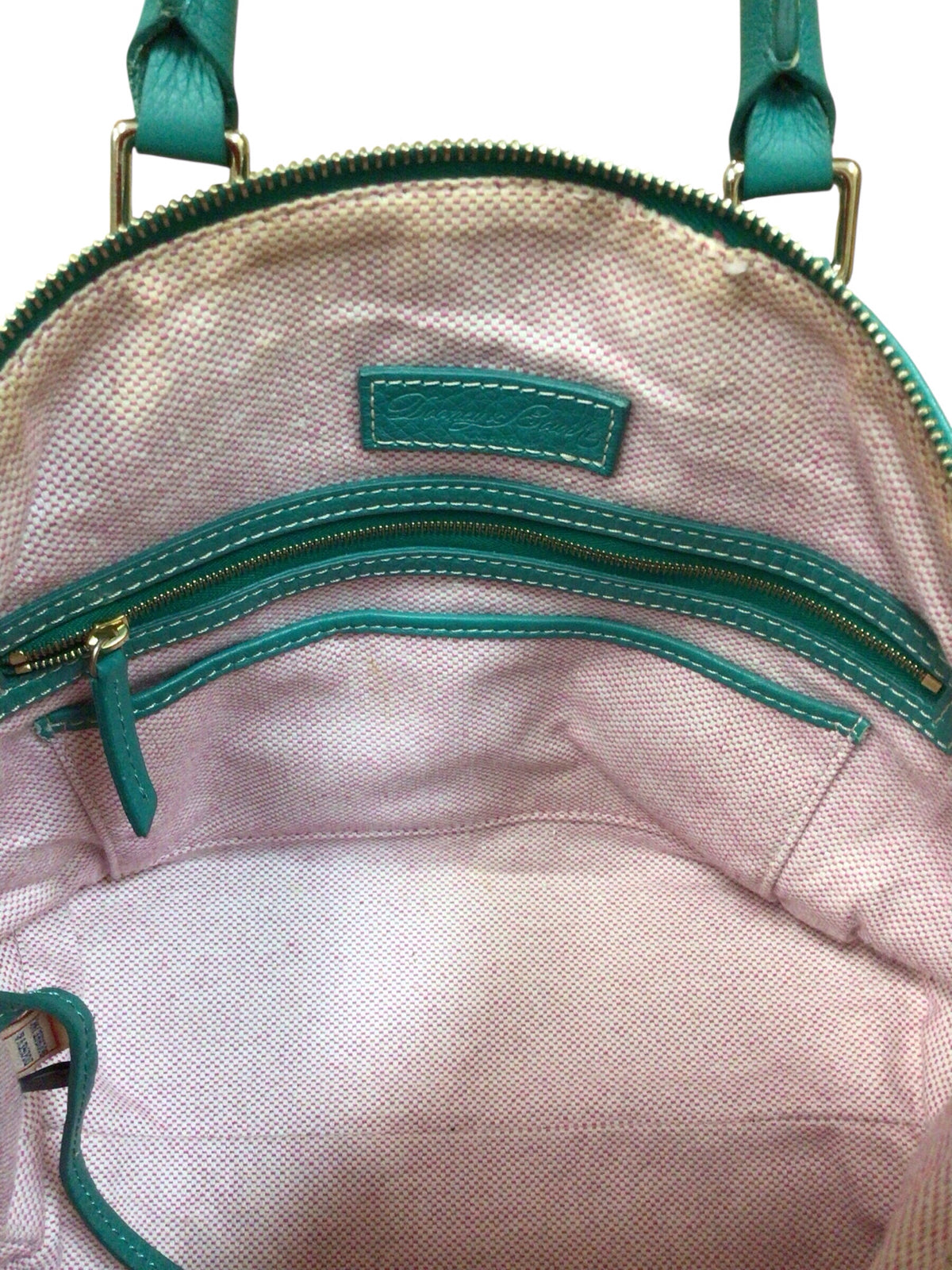 Dooney & Bourke "Dillen" Green Pebbled Leather Satchel Crossbody Bag