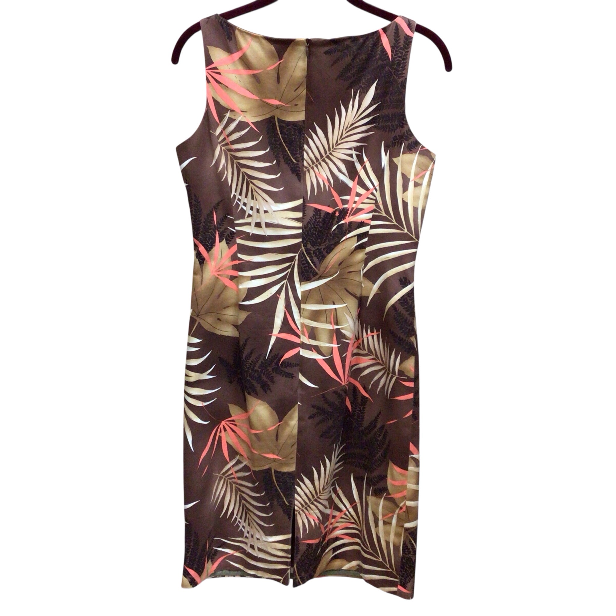Jones New York Brown Tropical Sleeveless Dress Size 6