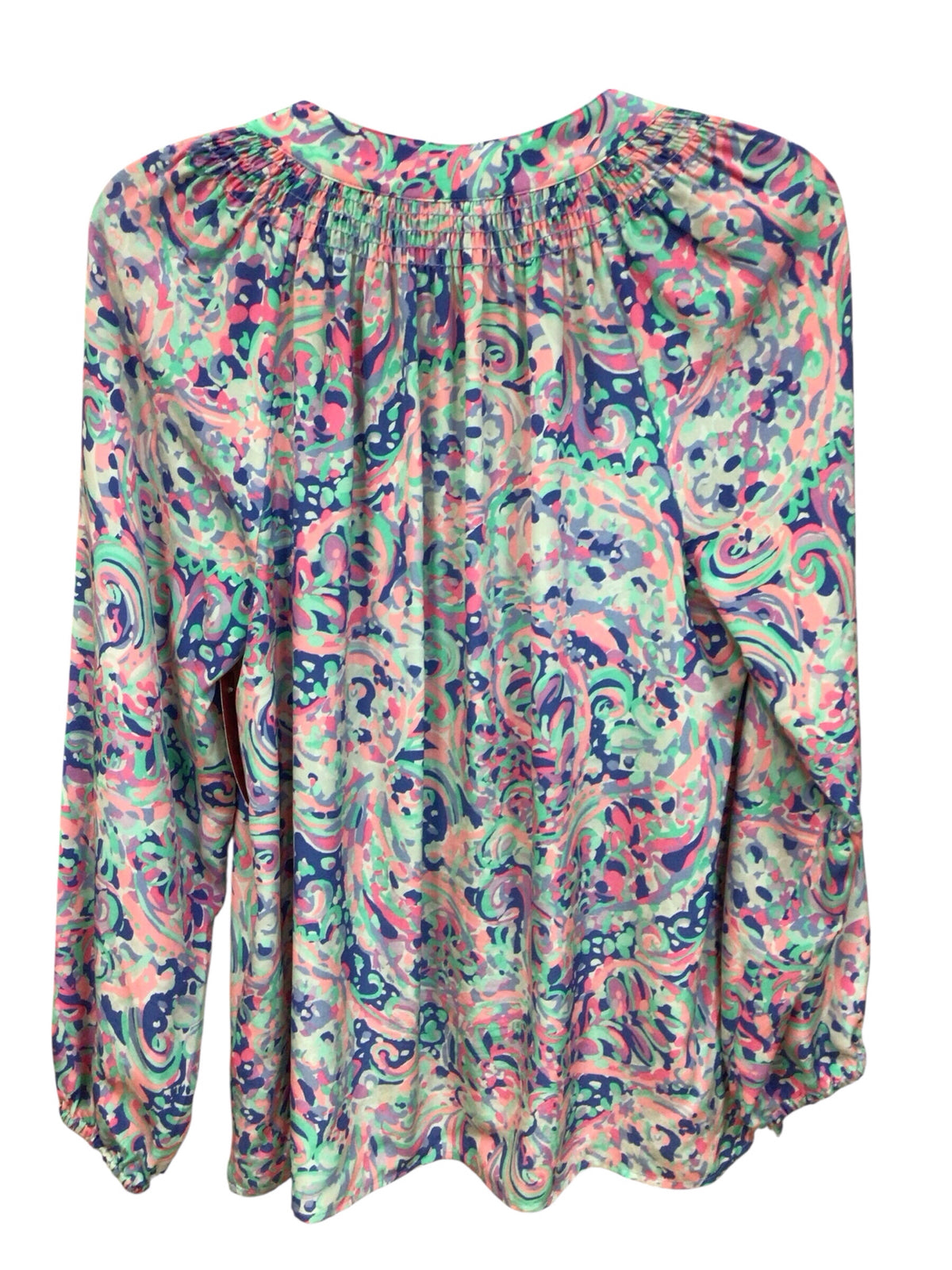 Lilly Pulitzer 100% Silk Long Sleeve Top Size Medium