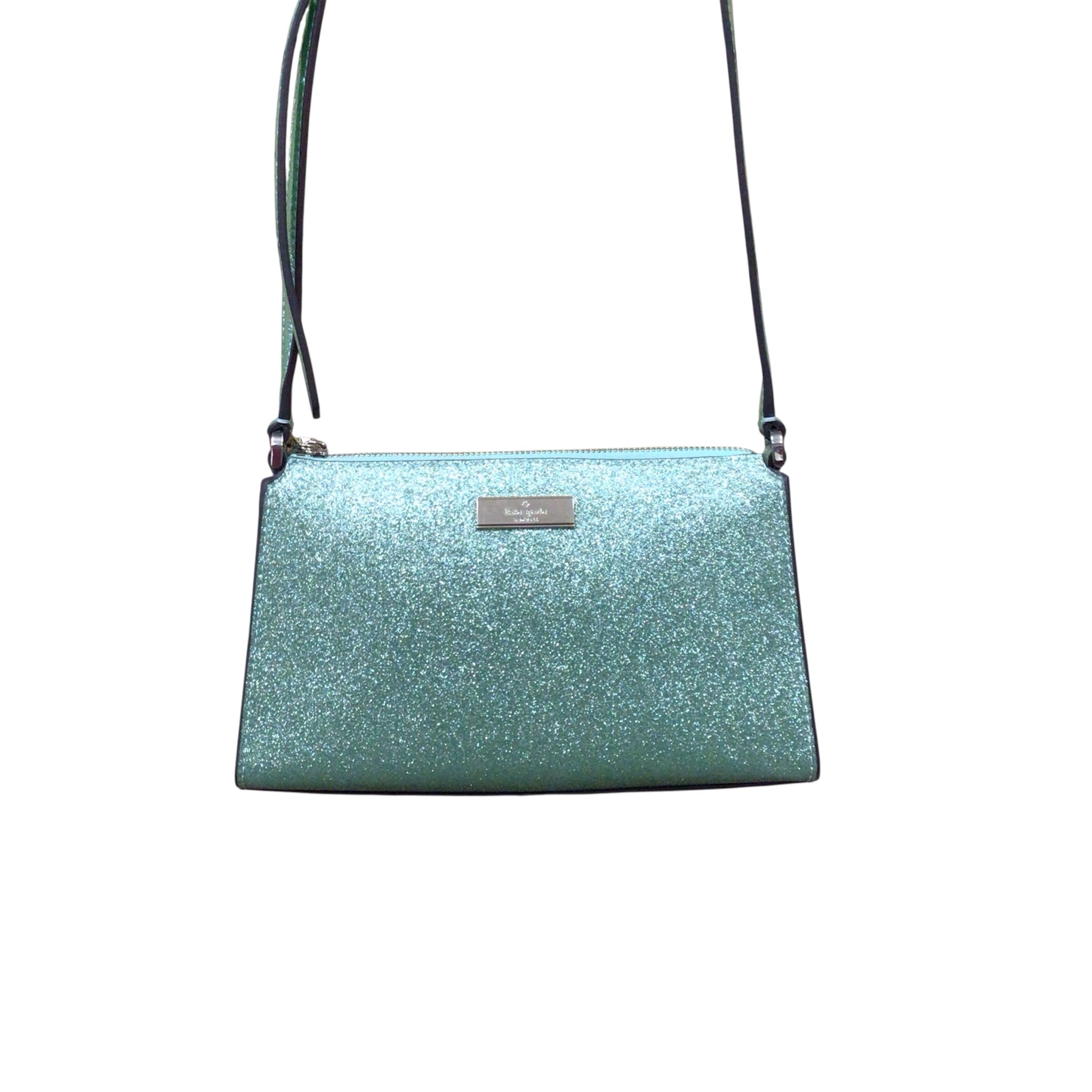 Kate Spade "Kenzie" Green Glitter Mini Crossbody Bag