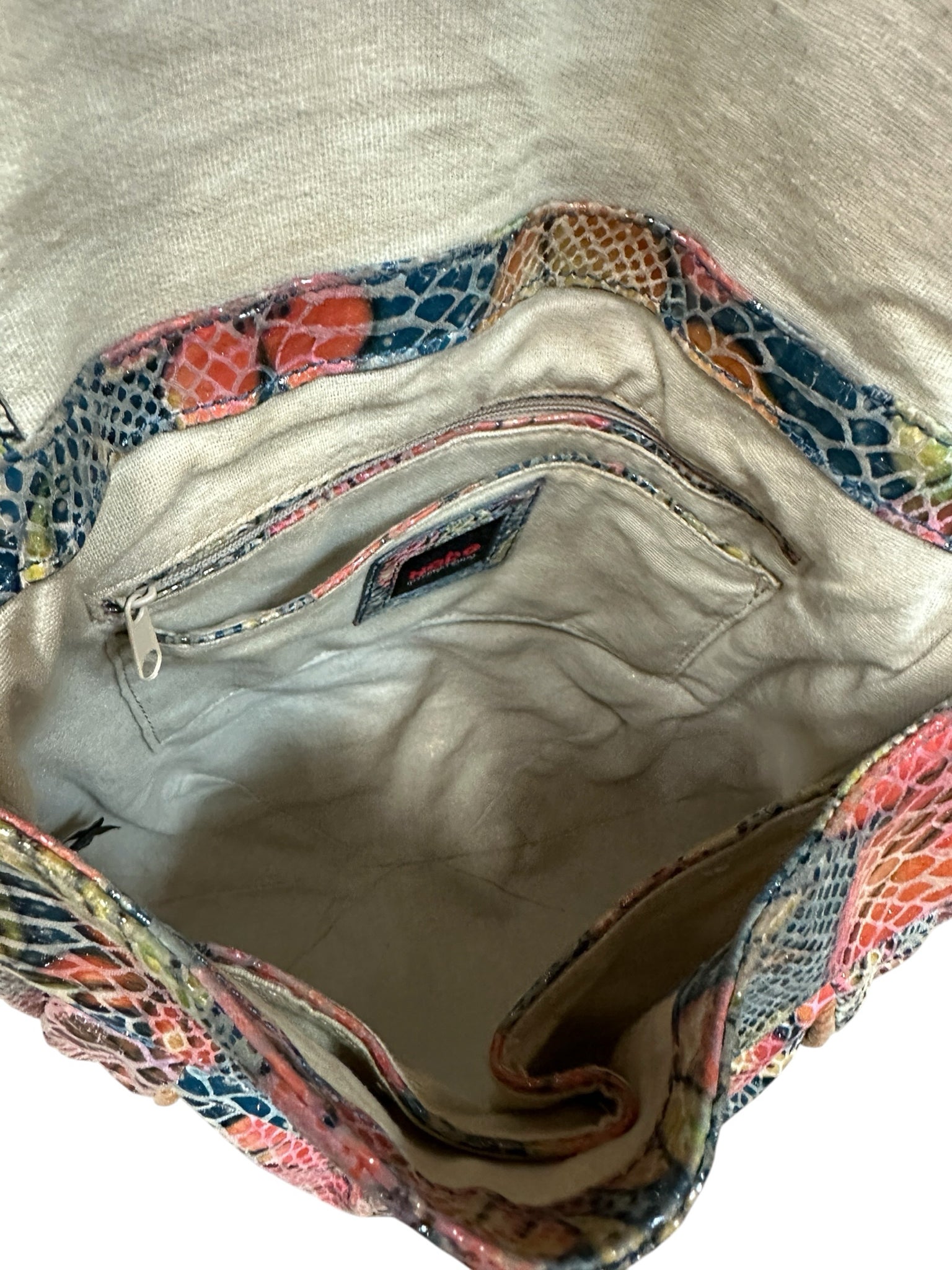 Hobo Multi-Color Floral Snake Skin Embossed Shoulder Bag