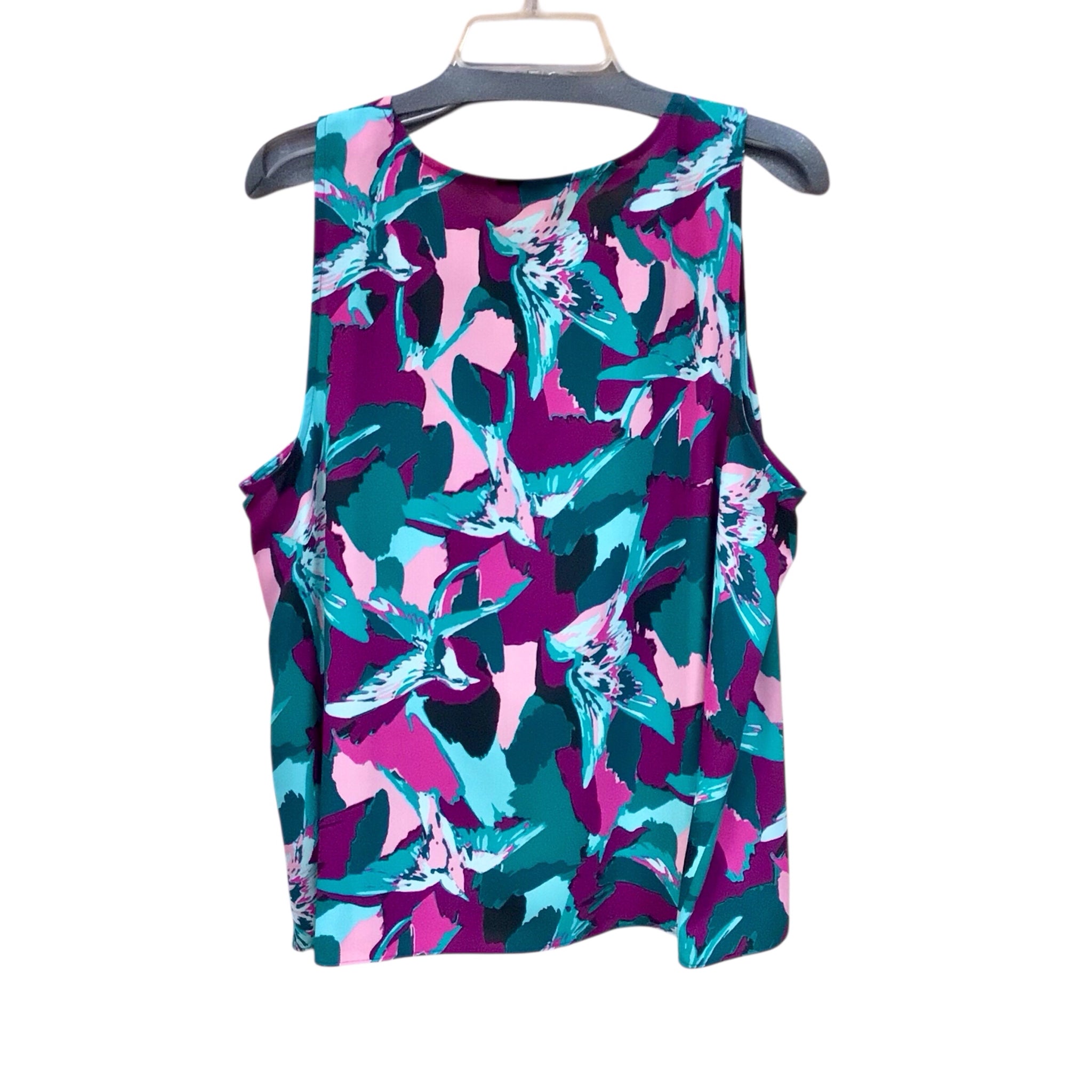 Nine West Purple & Green Sleeveless Top Size XXL
