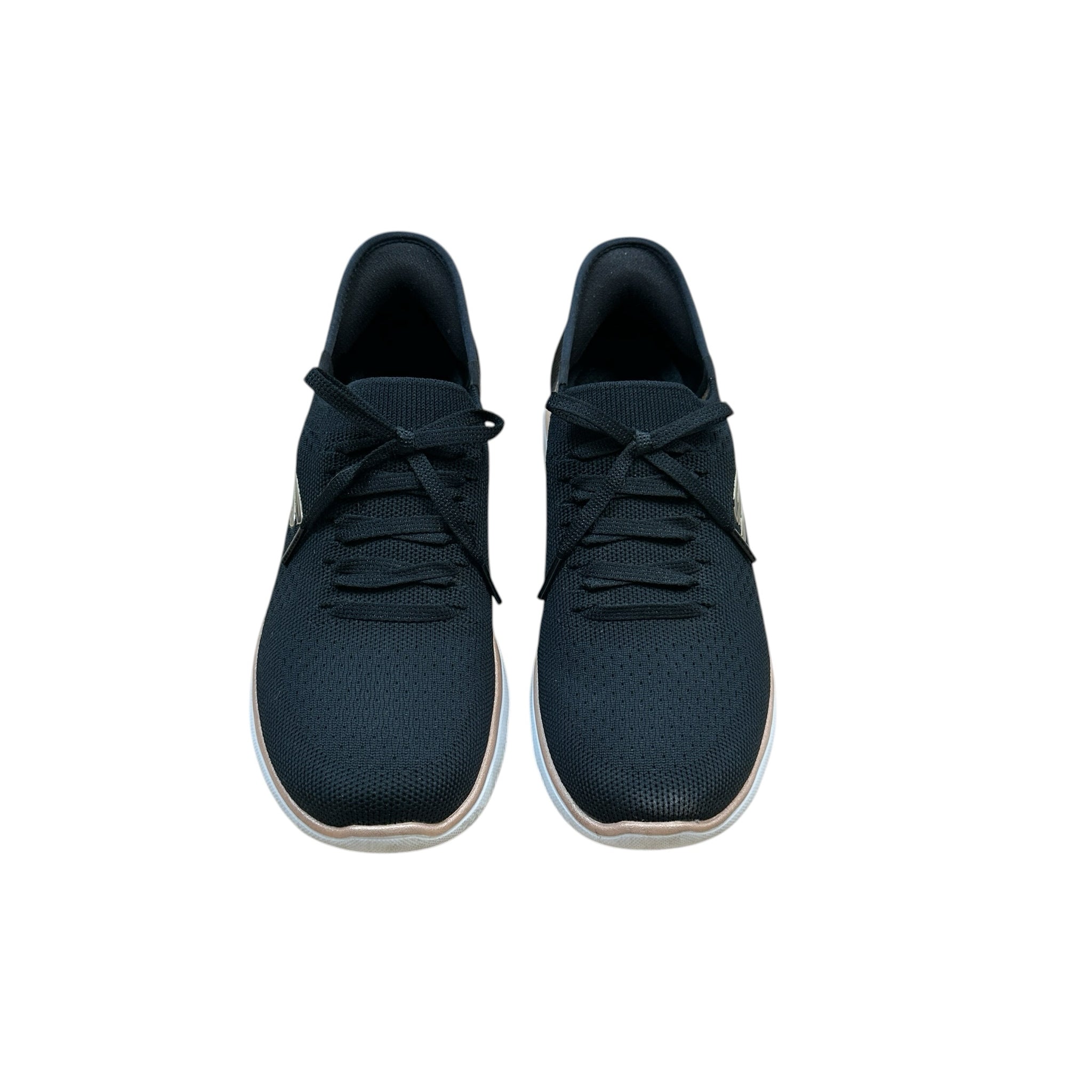 Skechers Black & Rose Gold Slip-In Sneakers Size 8