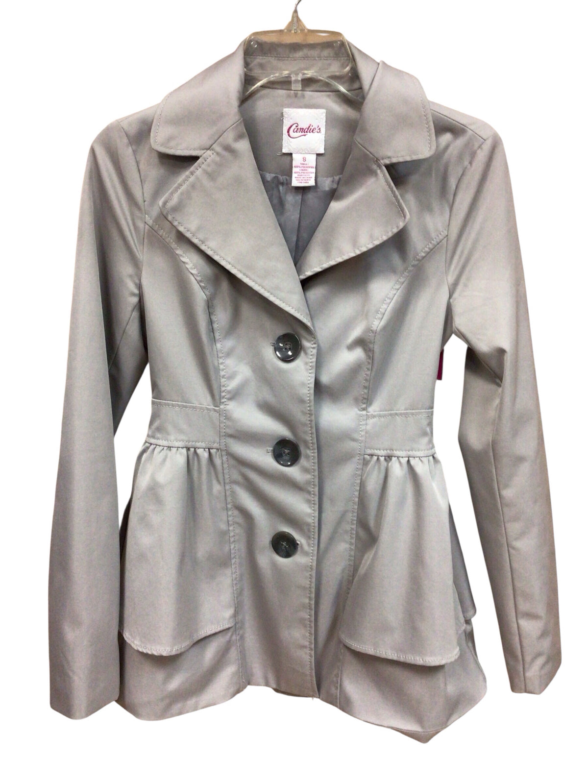 Candies Long Sleeve Gray Button Down Jacket Size Small