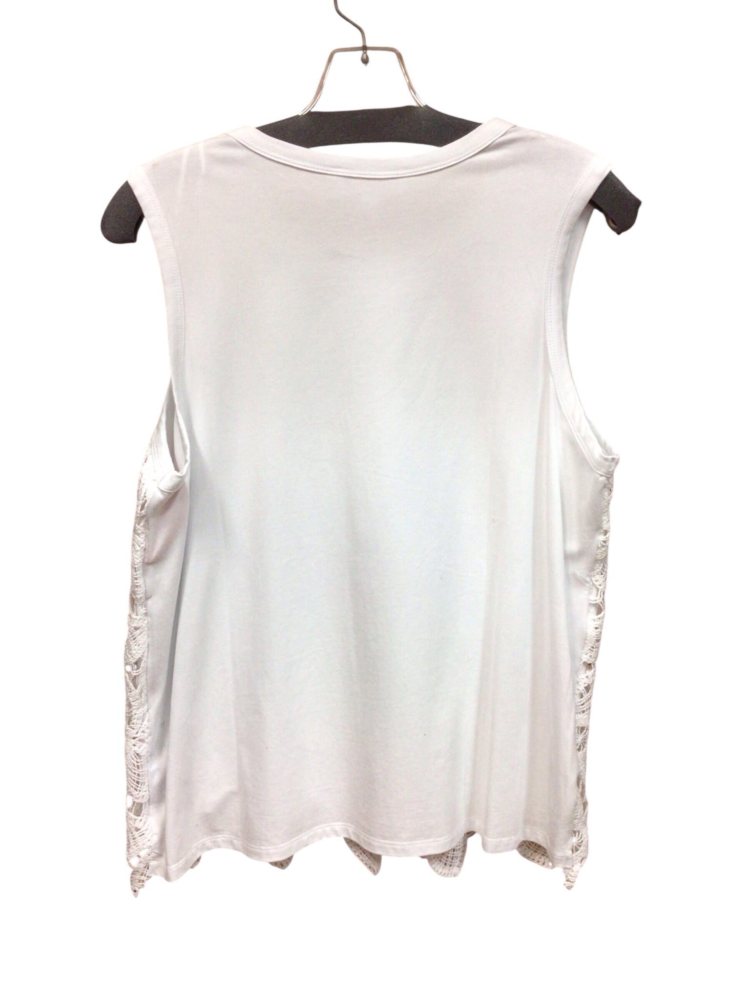 Kiss & Fly White Lace Sleeveless Top Size Petite Large