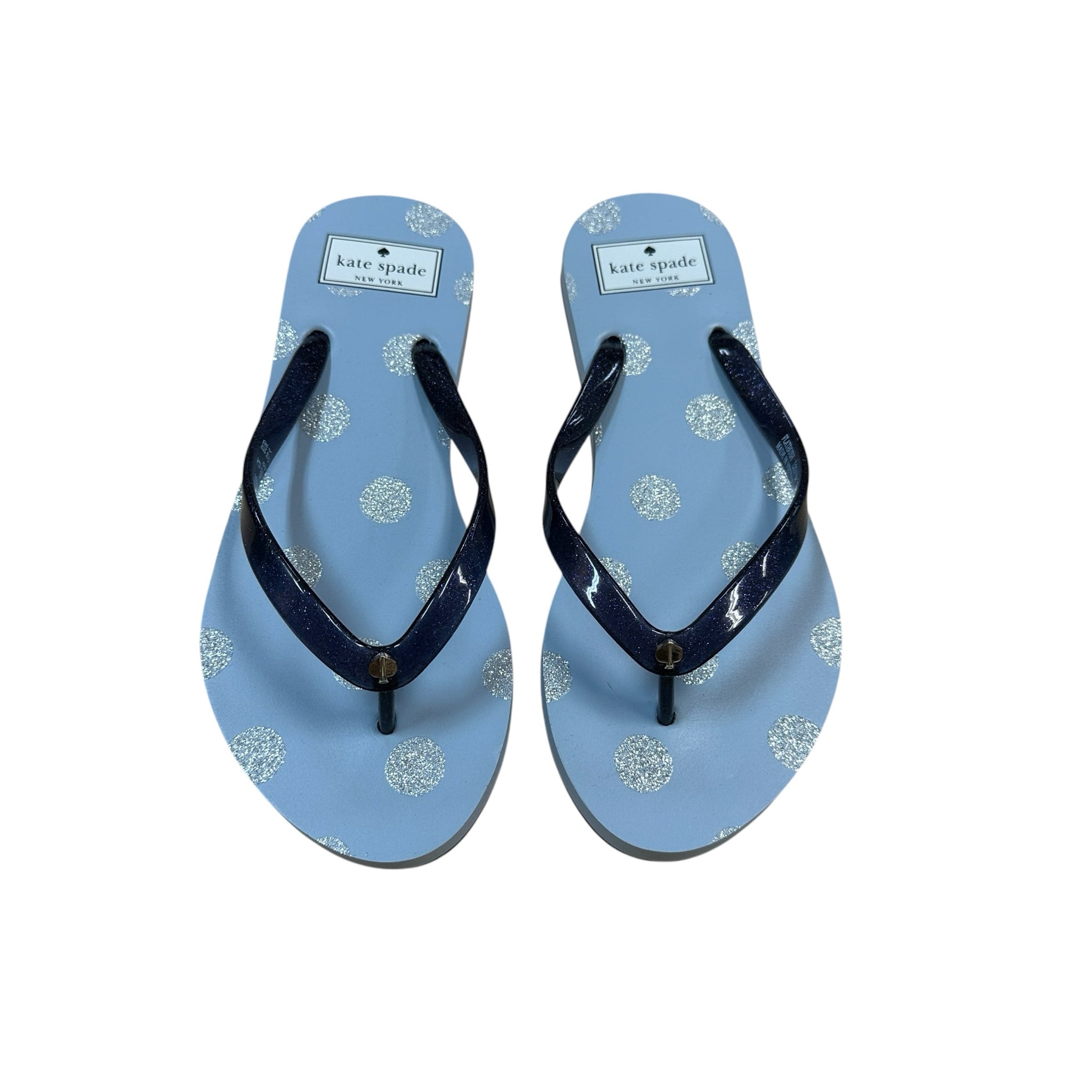 Kate Spade Blue Glitter Jelly Flip Flop Thong Sandals Size 7