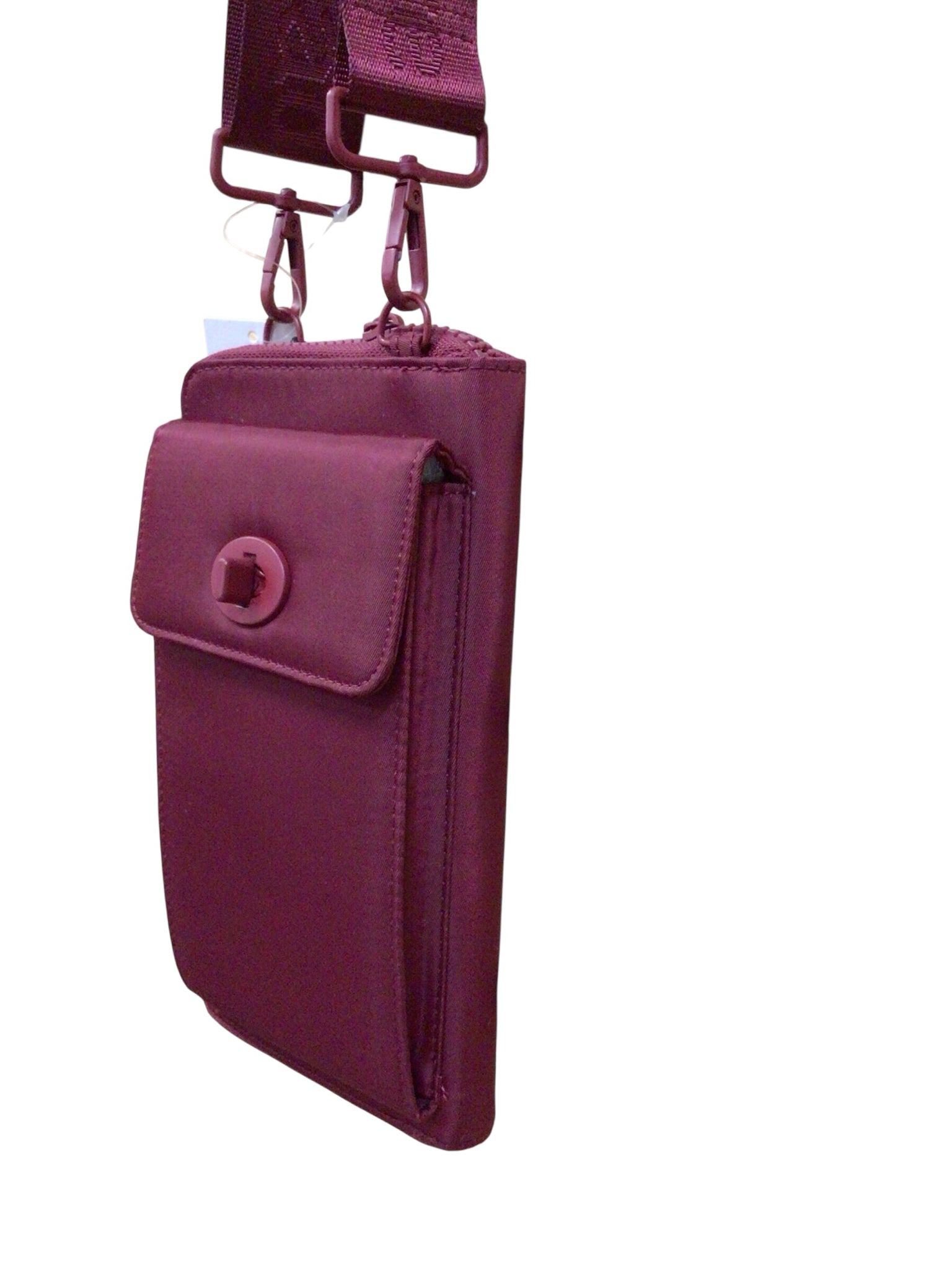 Samantha Brown "To-Go Phone" Burgundy Nylon Crossbody Bag