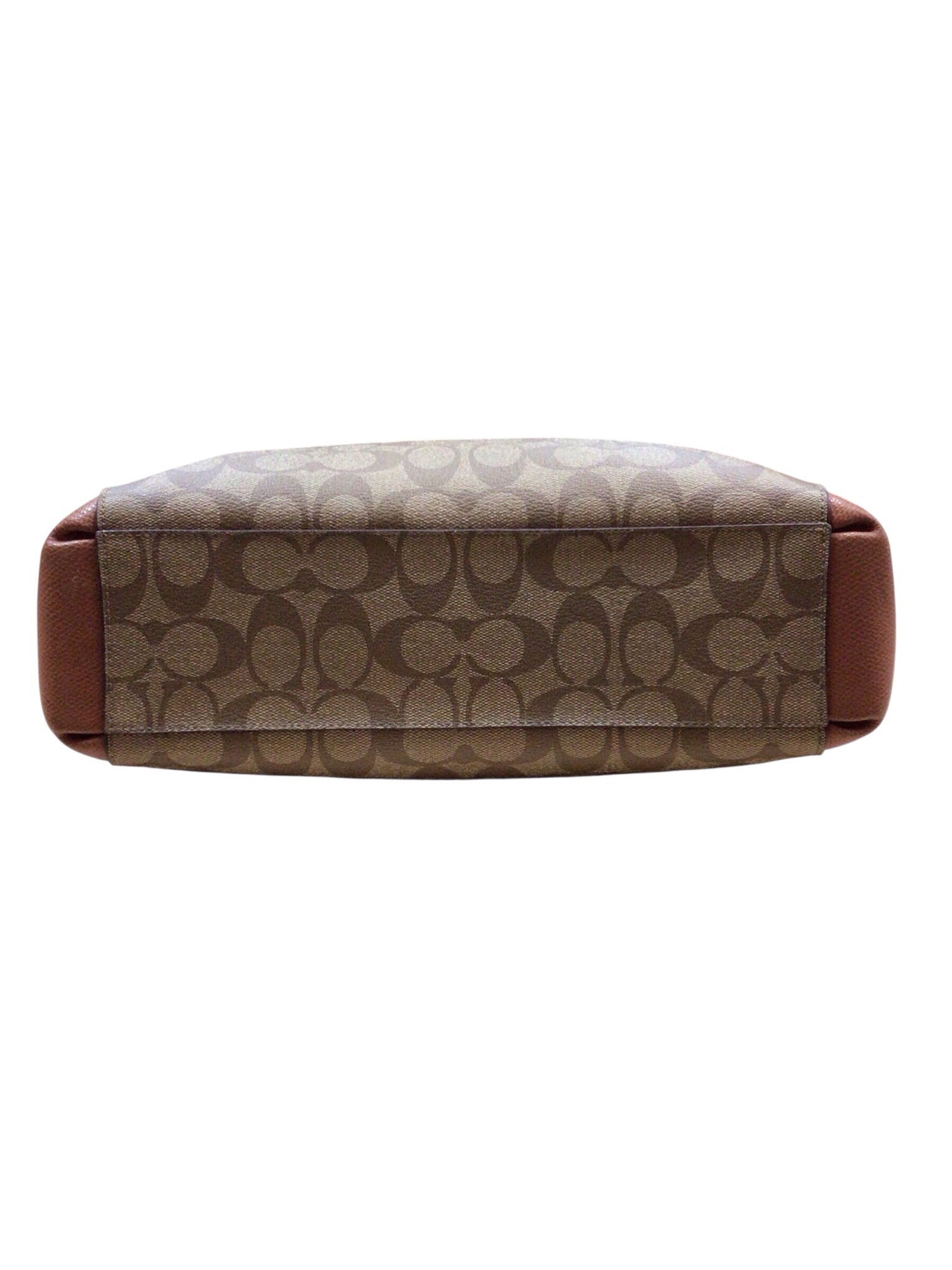 Coach "Christie" Carryall Brown Coated Canvas Monogram Crossbody Satchel
