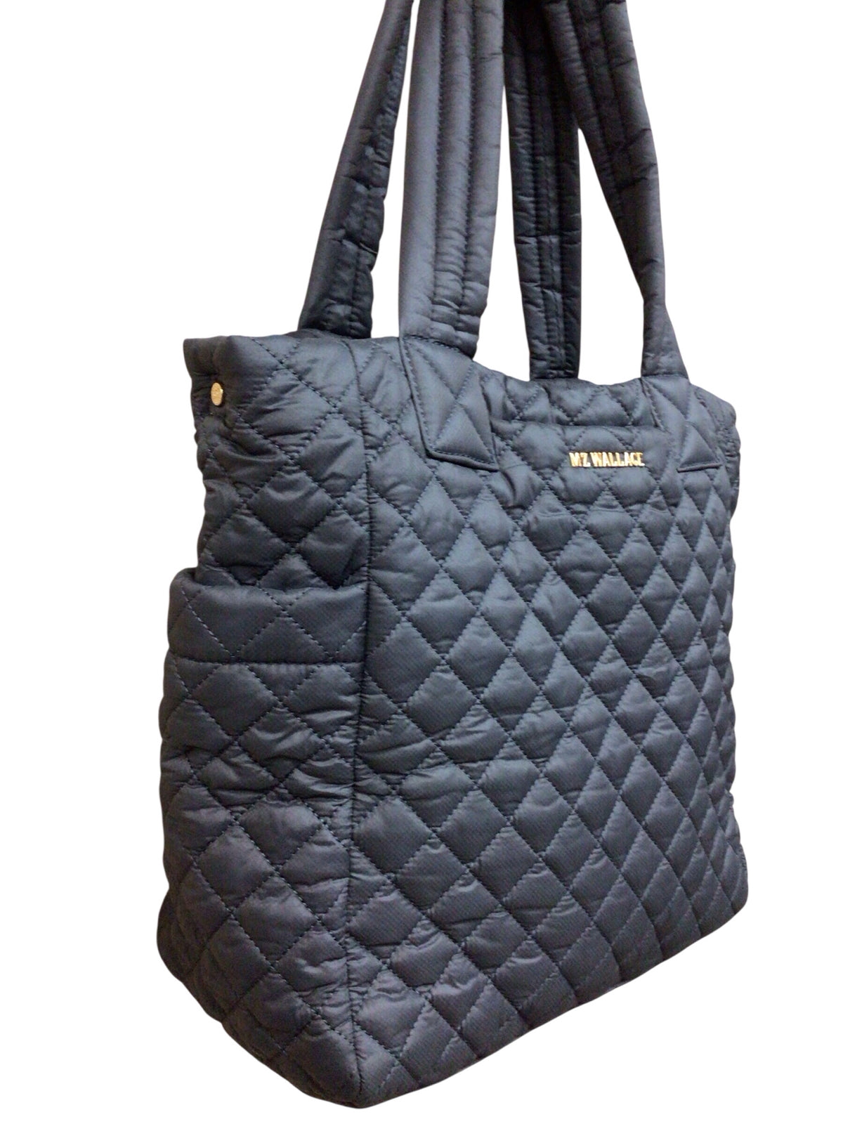 MZ Wallace Dark Gray Quilted Crossbody Tote