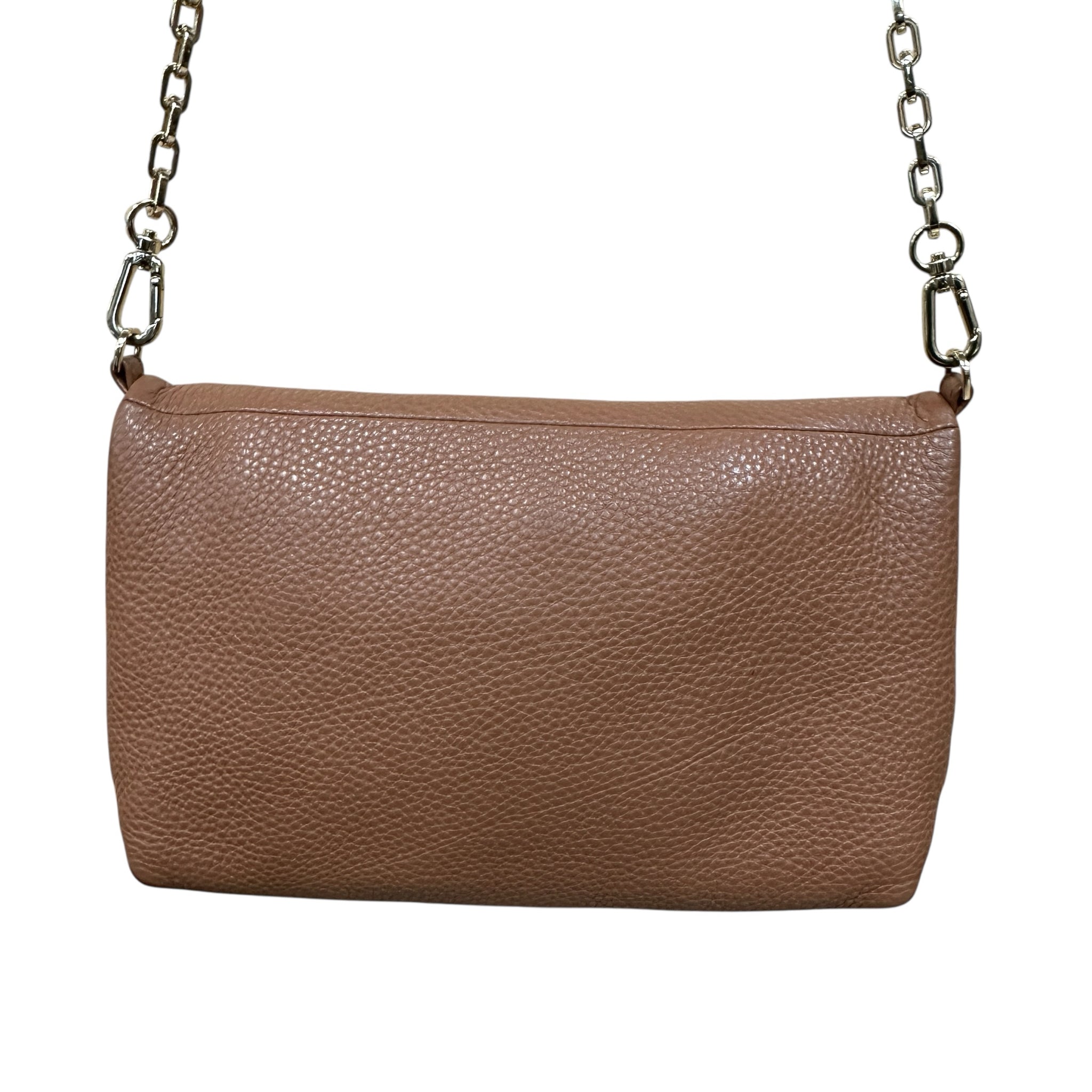 Tory Burch ブラウン ハンドバッグ Tory Burch Brown Pebbled Leather Foldover Crossbody Bag