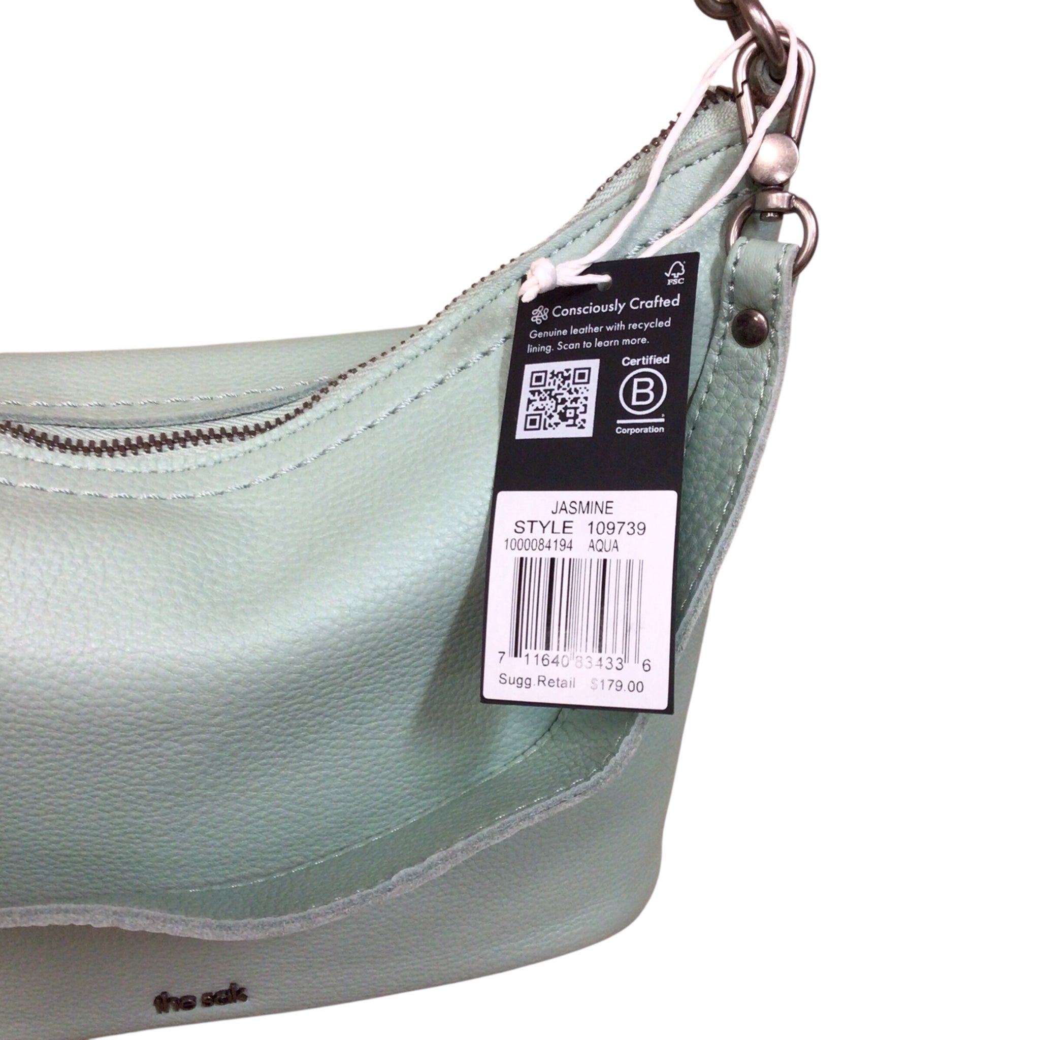 The Sak "Jasmine" Aqua Leather Shoulder Bag