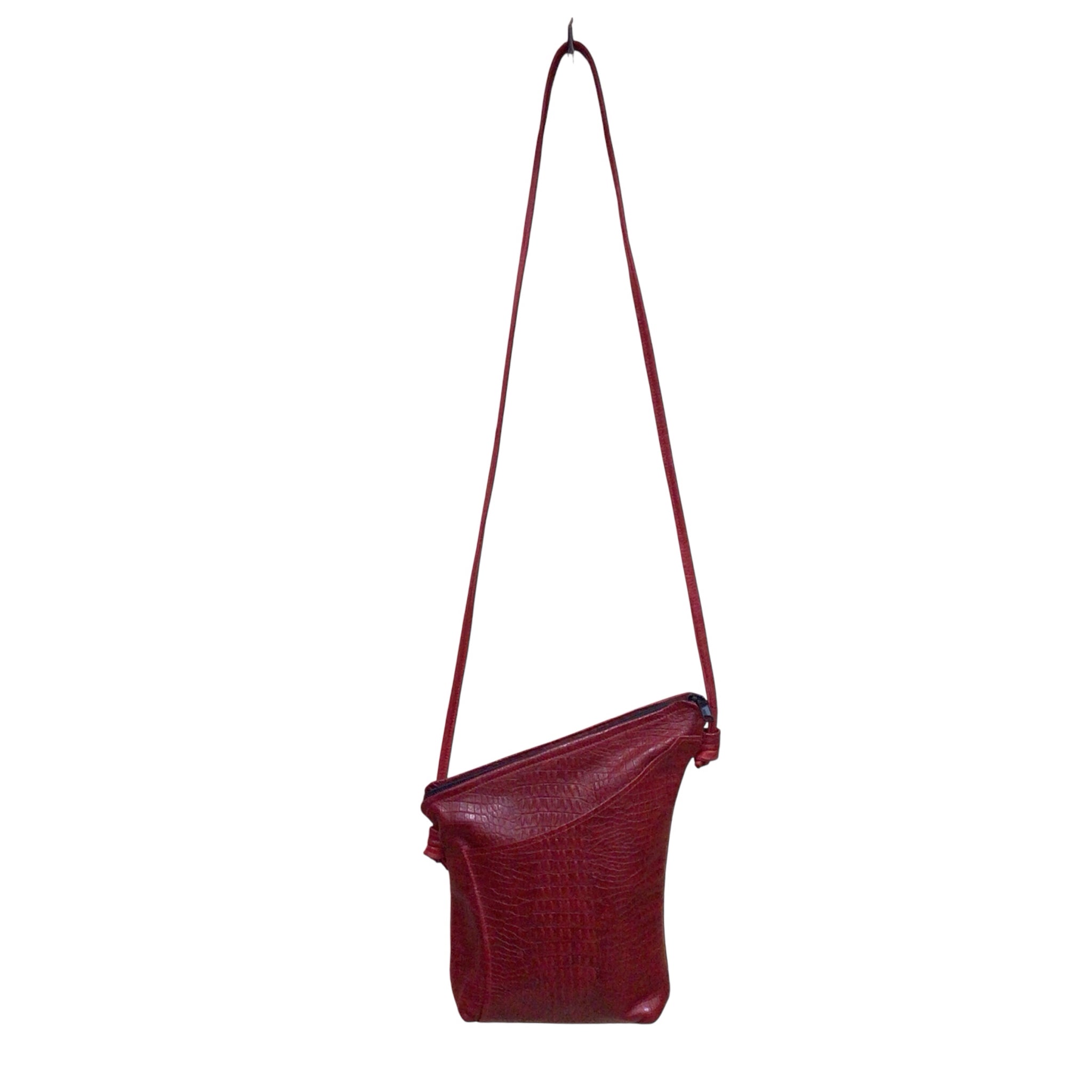 Thomas Leathers Red Leather Crossbody Bag