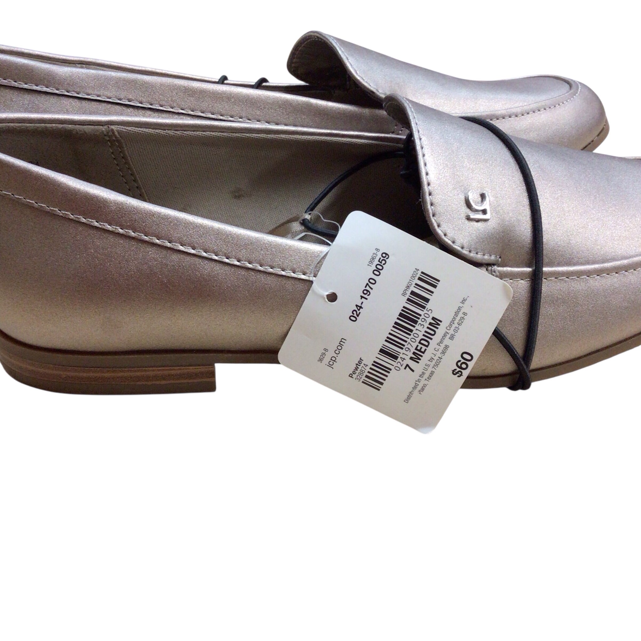 Liz Claiborne Memory Foam Pewter Loafers Size 7 NWT
