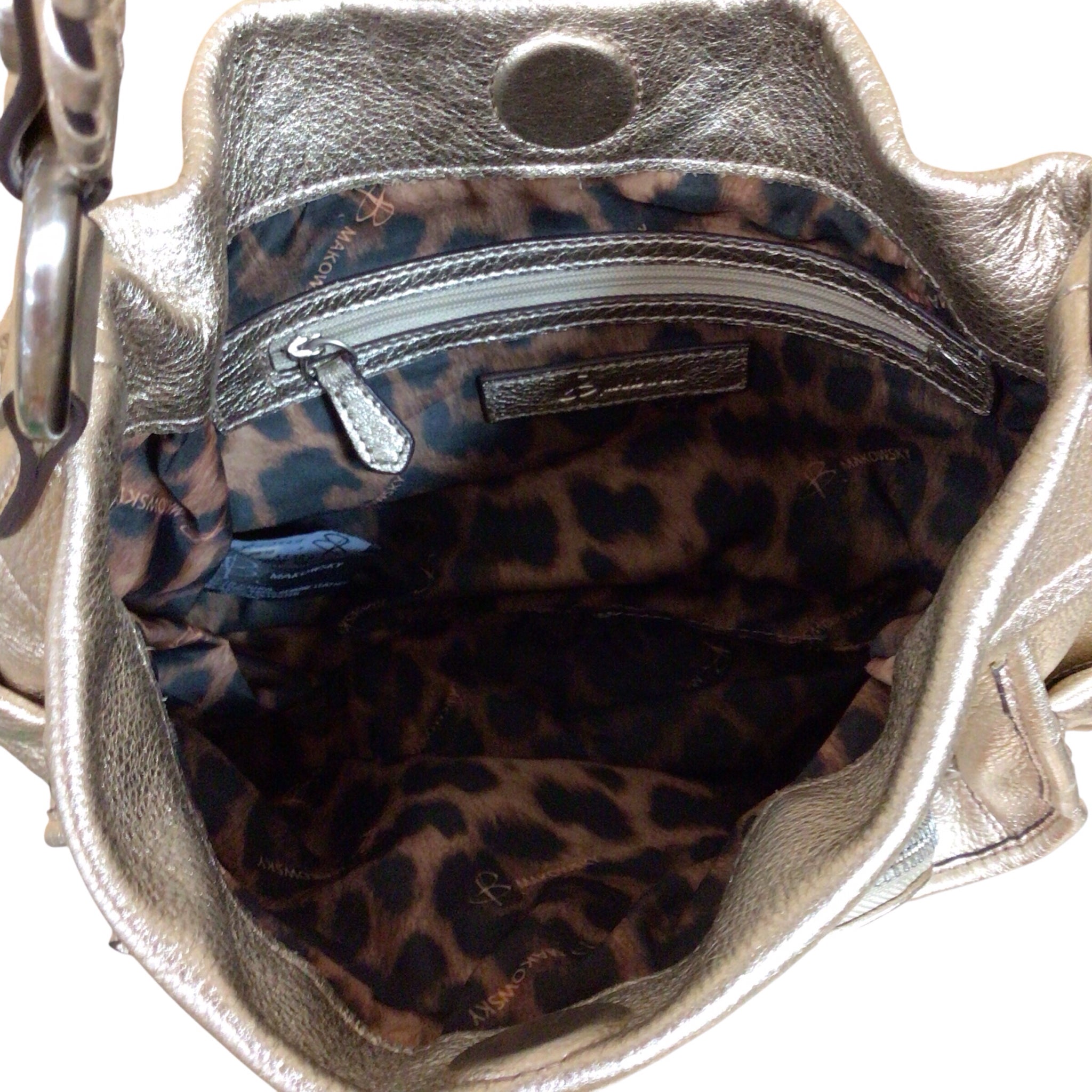 B Makowsky Metallic Gold Shoulder Bag