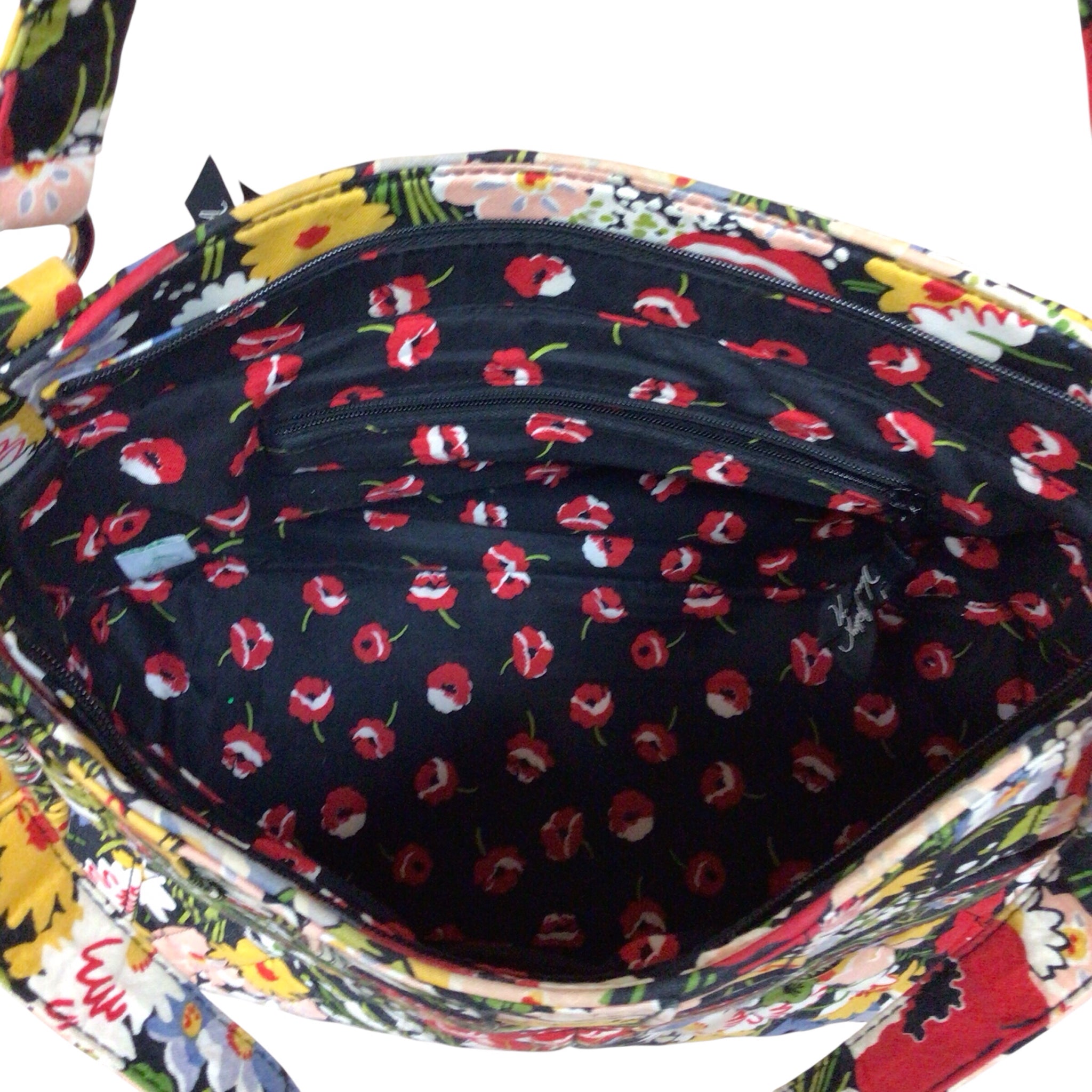 Vera Bradley Retired "Poppy Fields" Quilted Tote Shoulder Bag