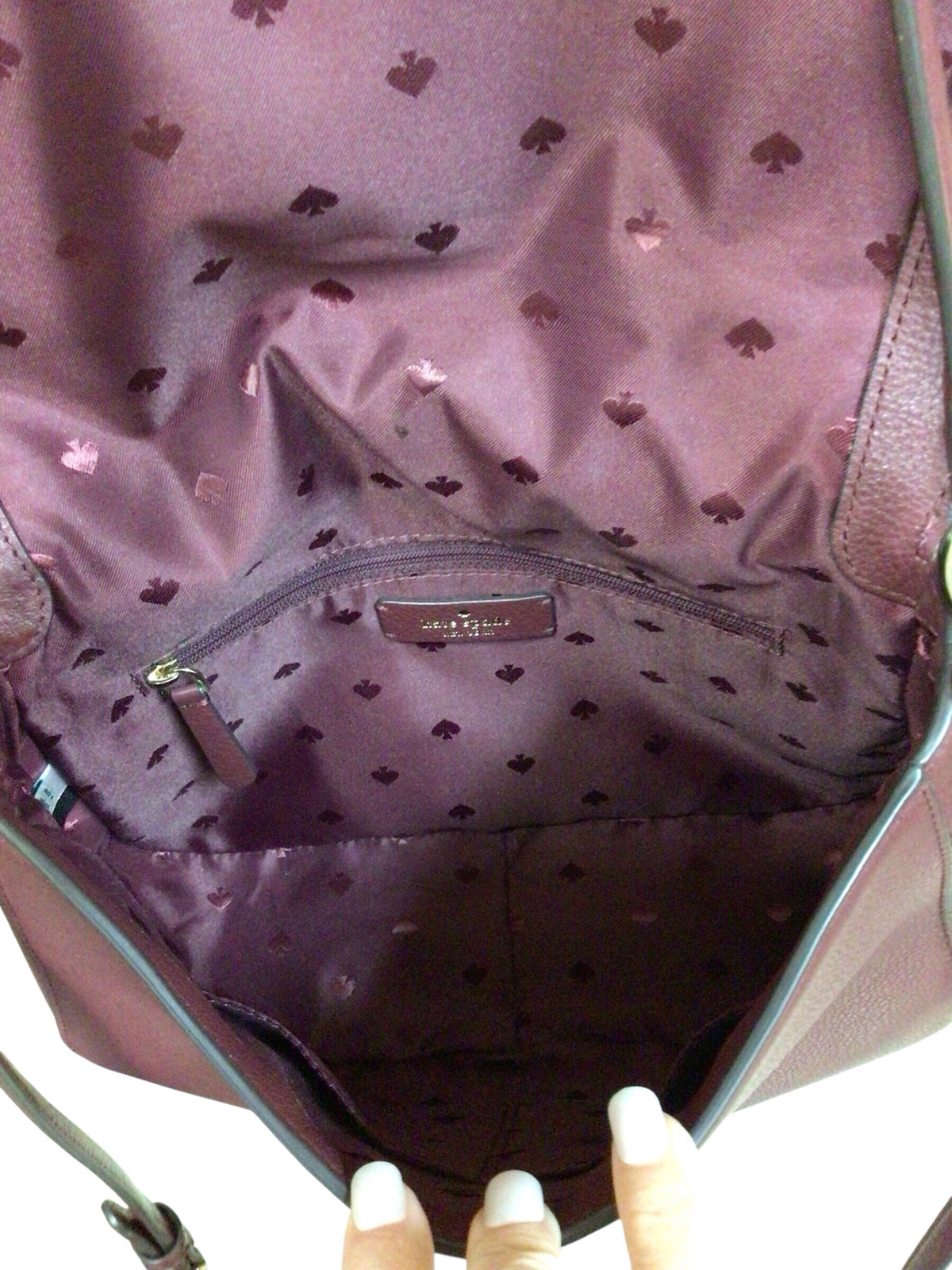 Kate Spade "Jackson" Burgundy Leather Medium Flap Shoulder Crossbody Bag