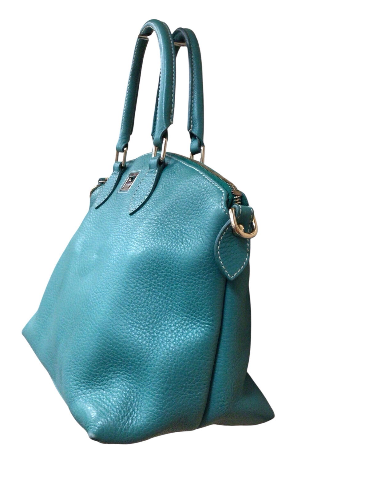 Dooney & Bourke "Dillen" Green Pebbled Leather Satchel Crossbody Bag