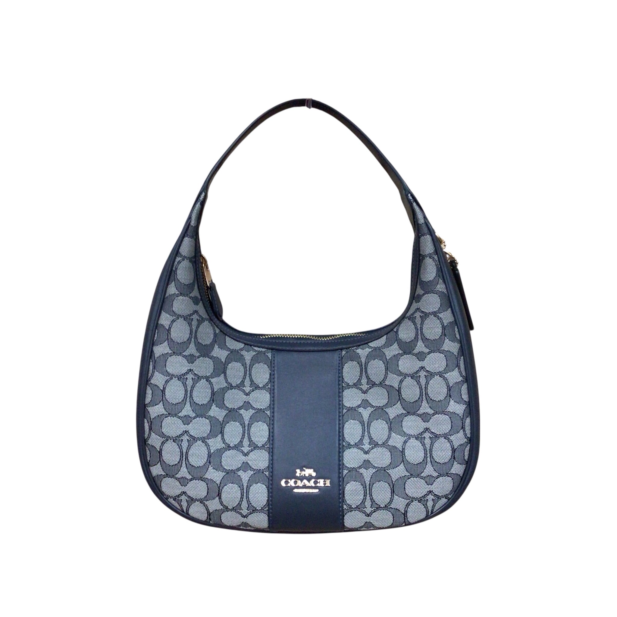 Coach "Carmen" CV001 Black Shoulder Bag In Signature Jacquard
