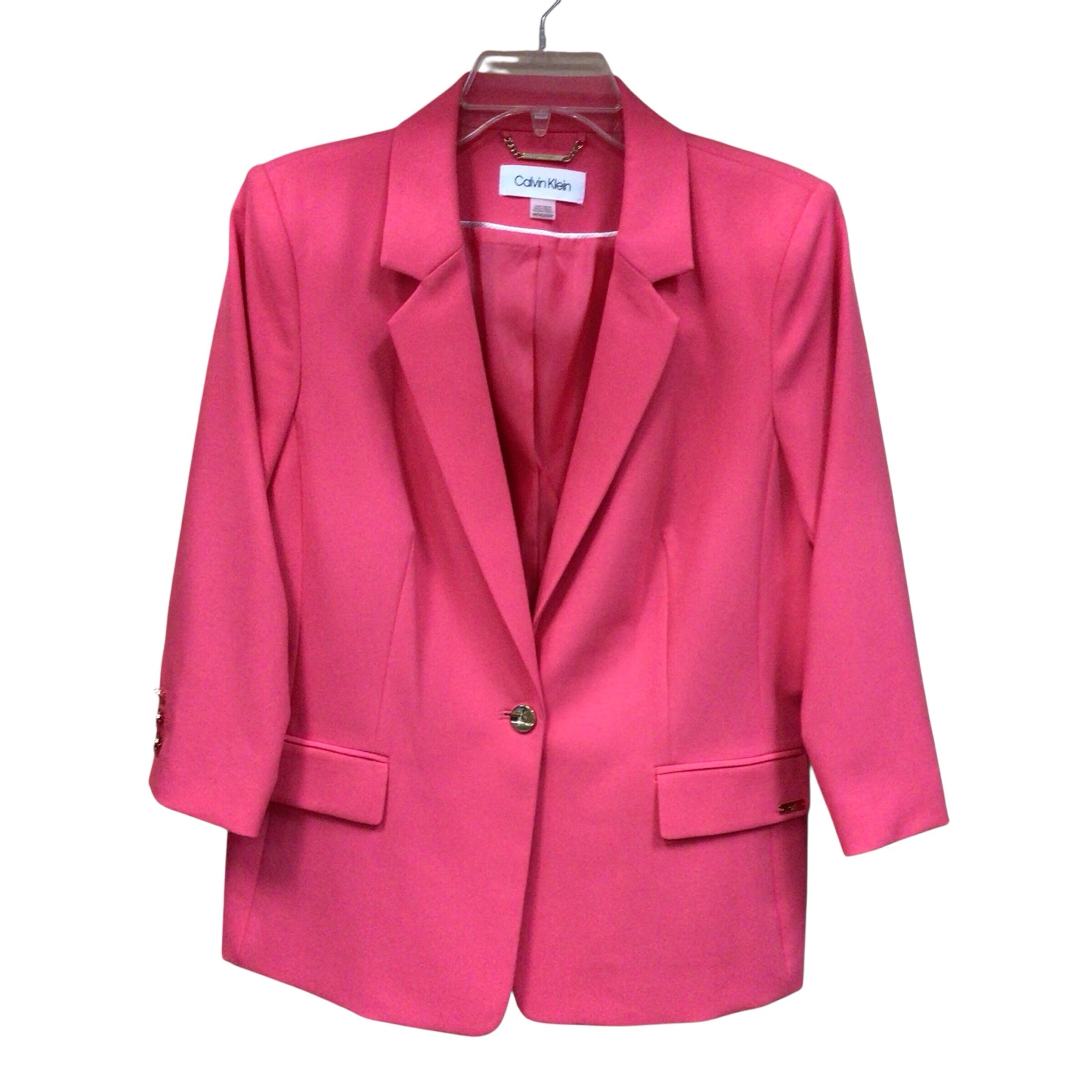 Calvin Klein Pink 3/4 Sleeve Blazer Size 14P
