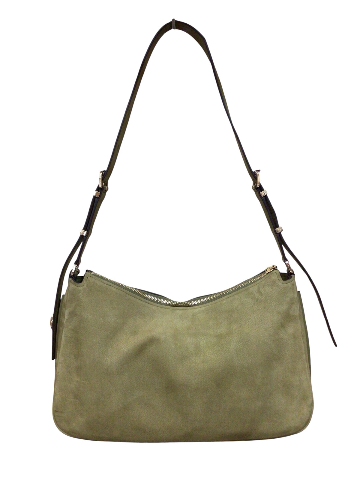Michael Kors Green "Nolita" Nubuck Convertible Leather Trim Shoulder Bag