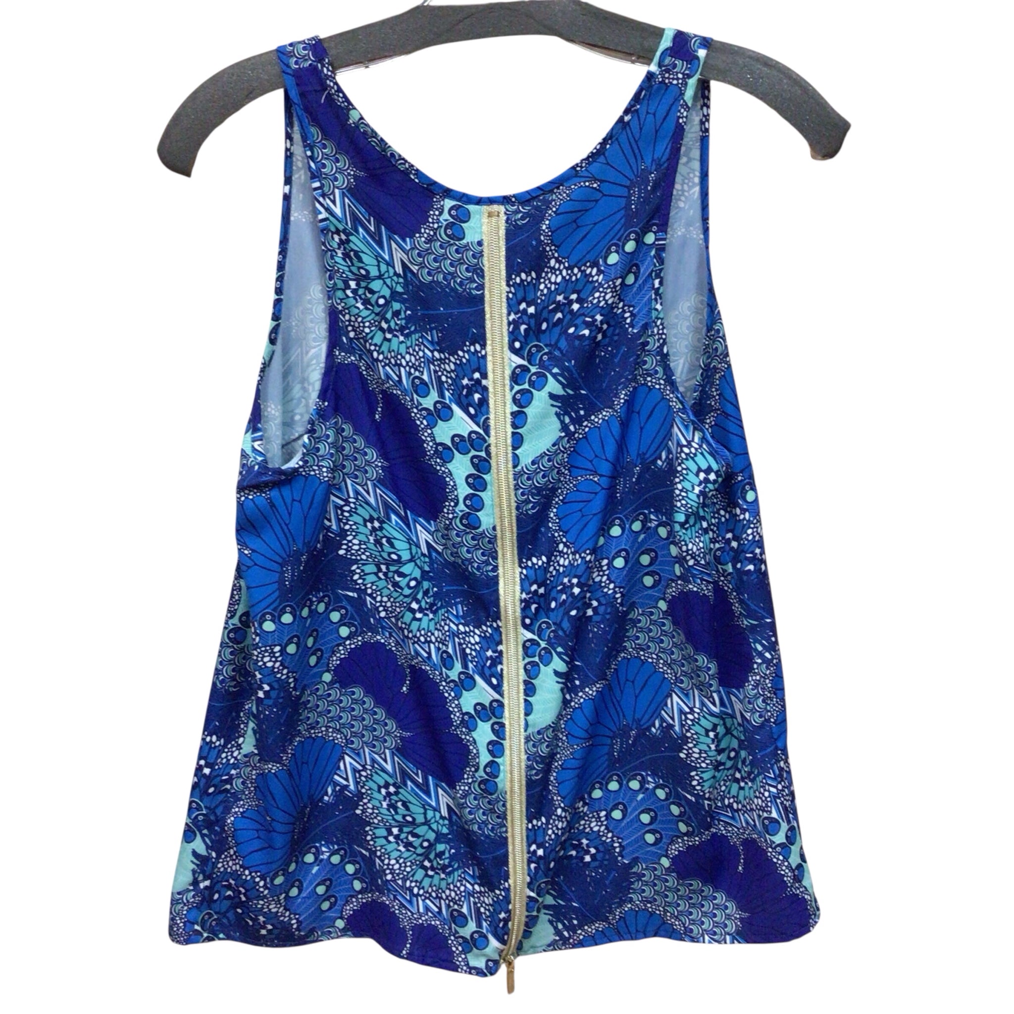 Macbeth Collection Blue Sleeveless Top Size Small