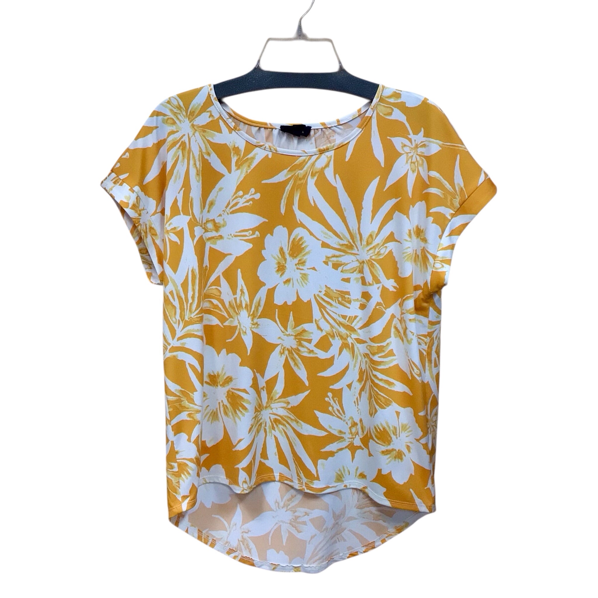 Tacera Yellow Short Sleeve Top Size Small
