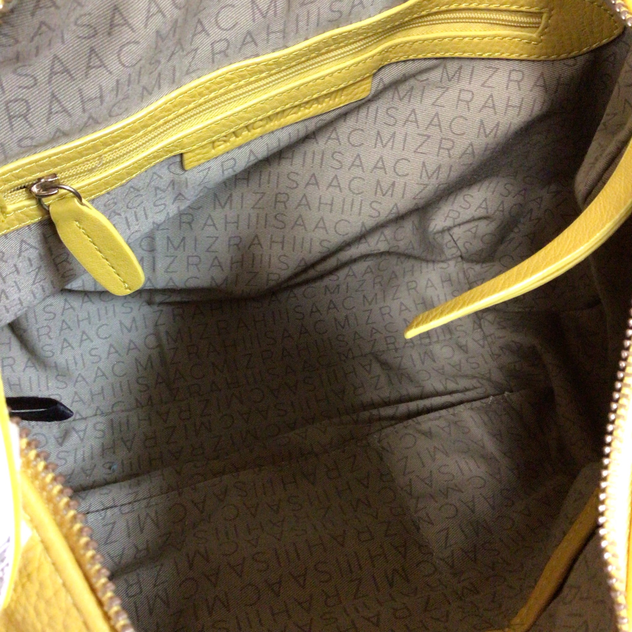 Isaac Mizrahi Yellow Pebbled Leather Hobo Shoulder Bag