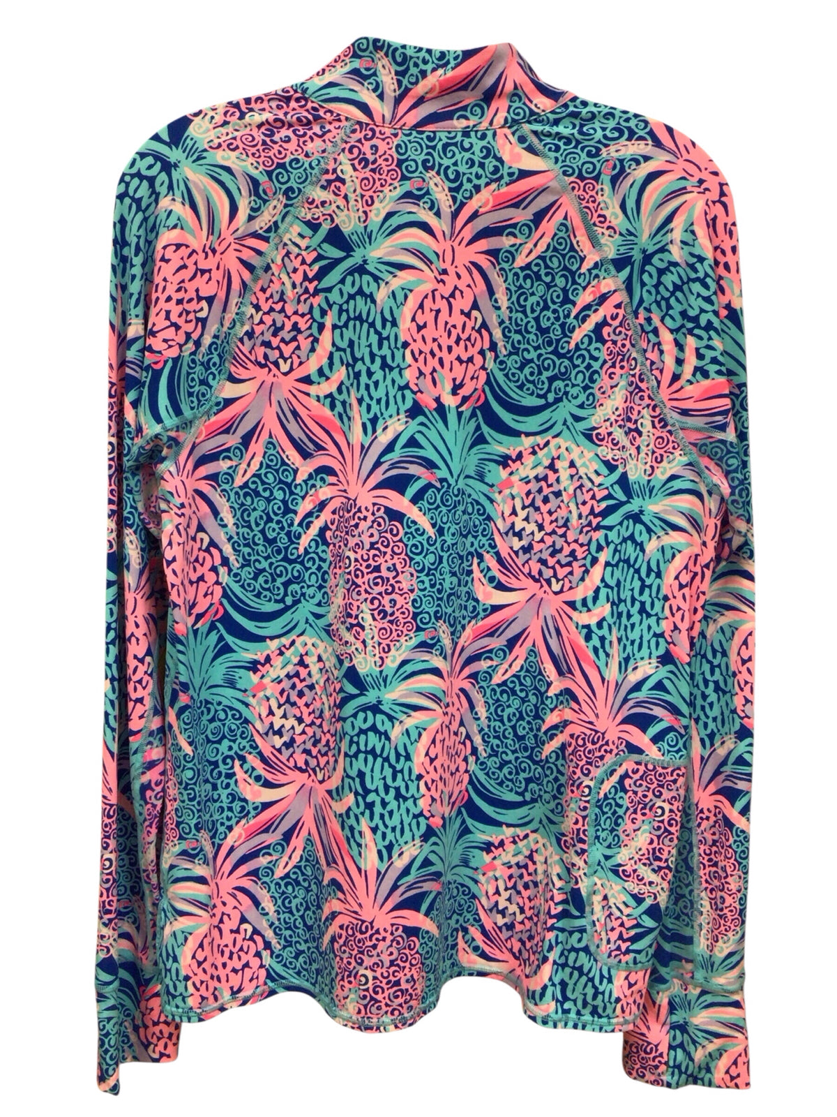 Lilly Pulitzer Luxletic "Marion" Pullover "Borealis Blue Tropic" Size XL