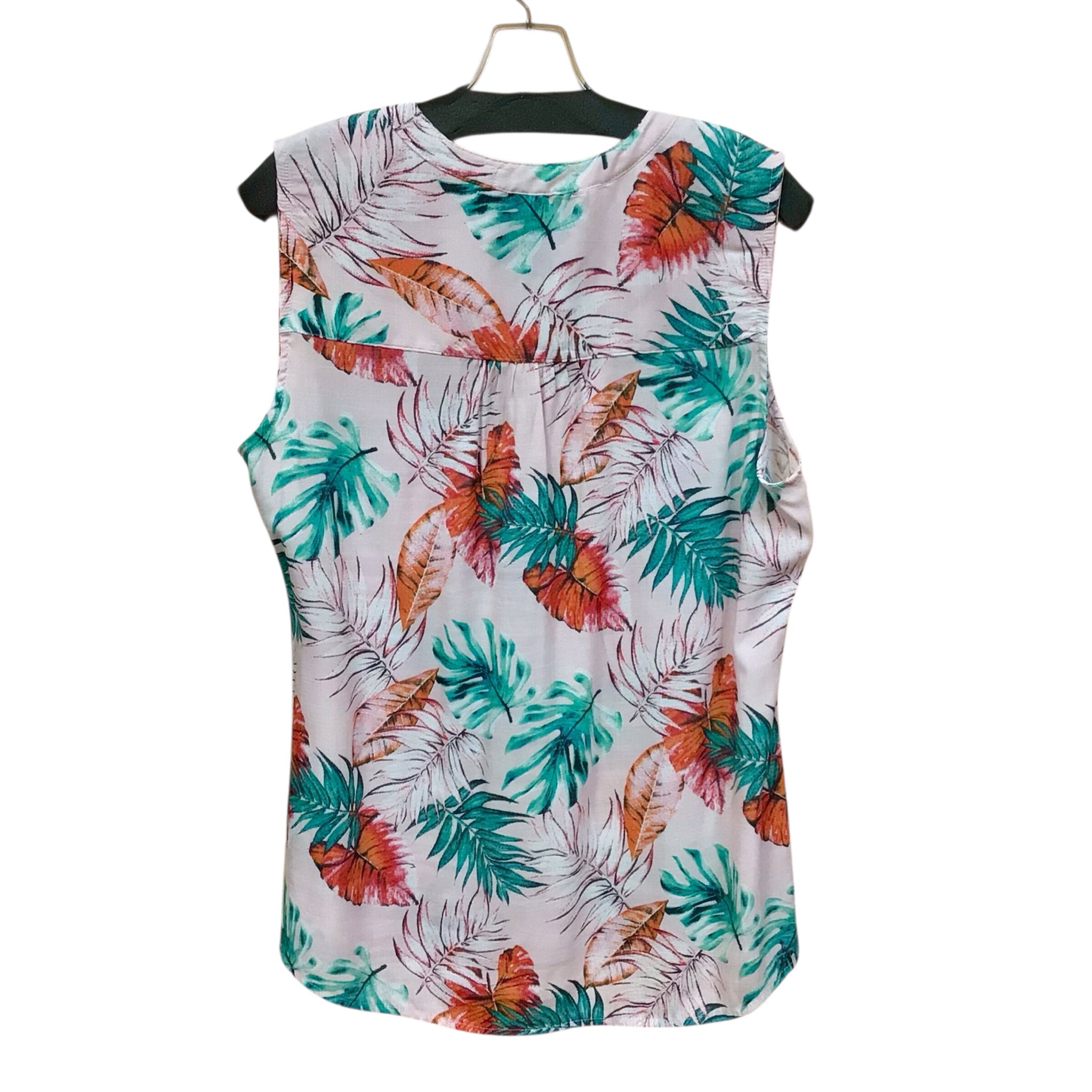 Juniper + Lime Pink & Green Sleeveless Palm Top Size Large