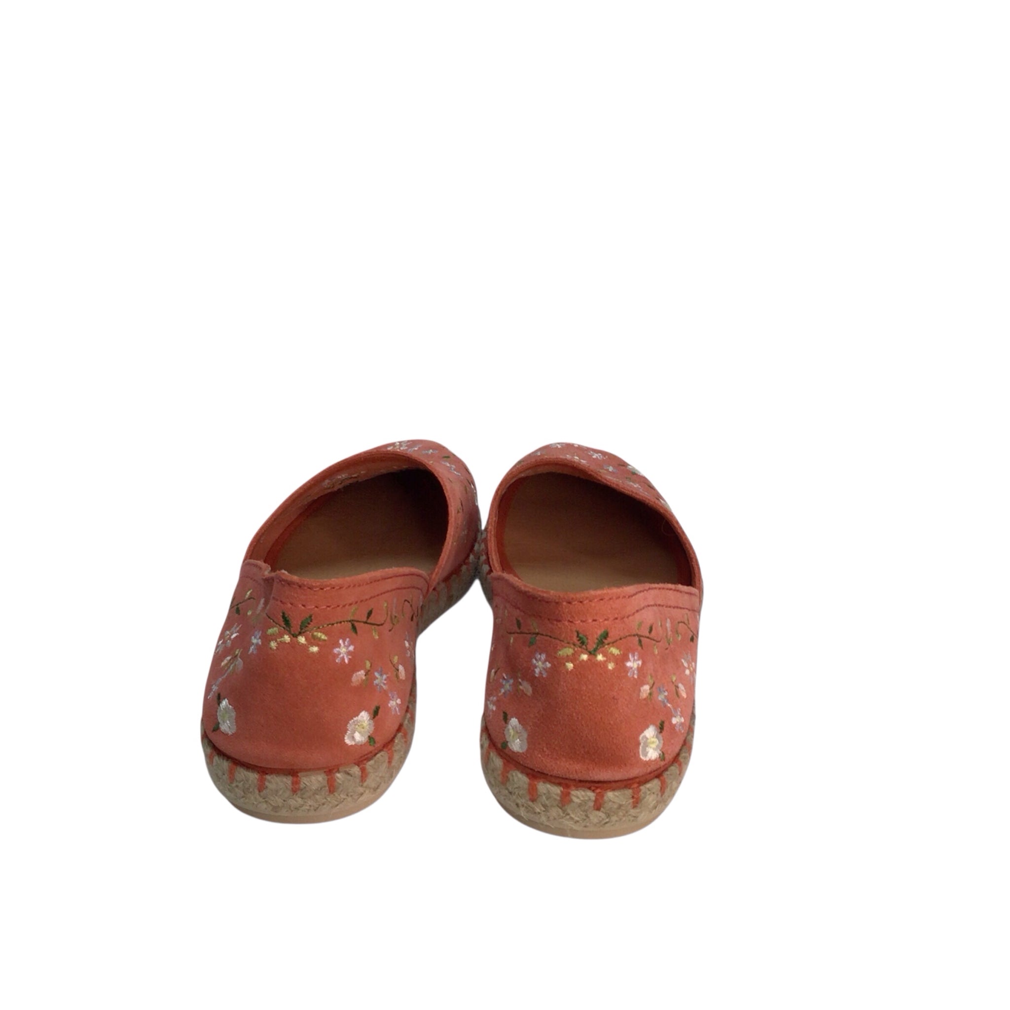 Costa Slip on Shoes Leather Uppers Floral Peach Size 8.5