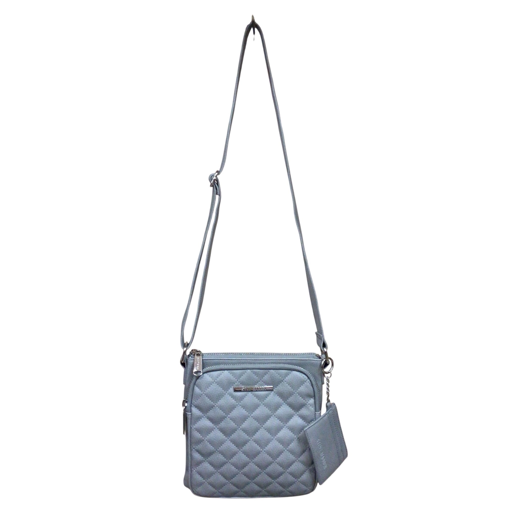 Steve Madden Gray Quilted Leather Crossbody Bag
