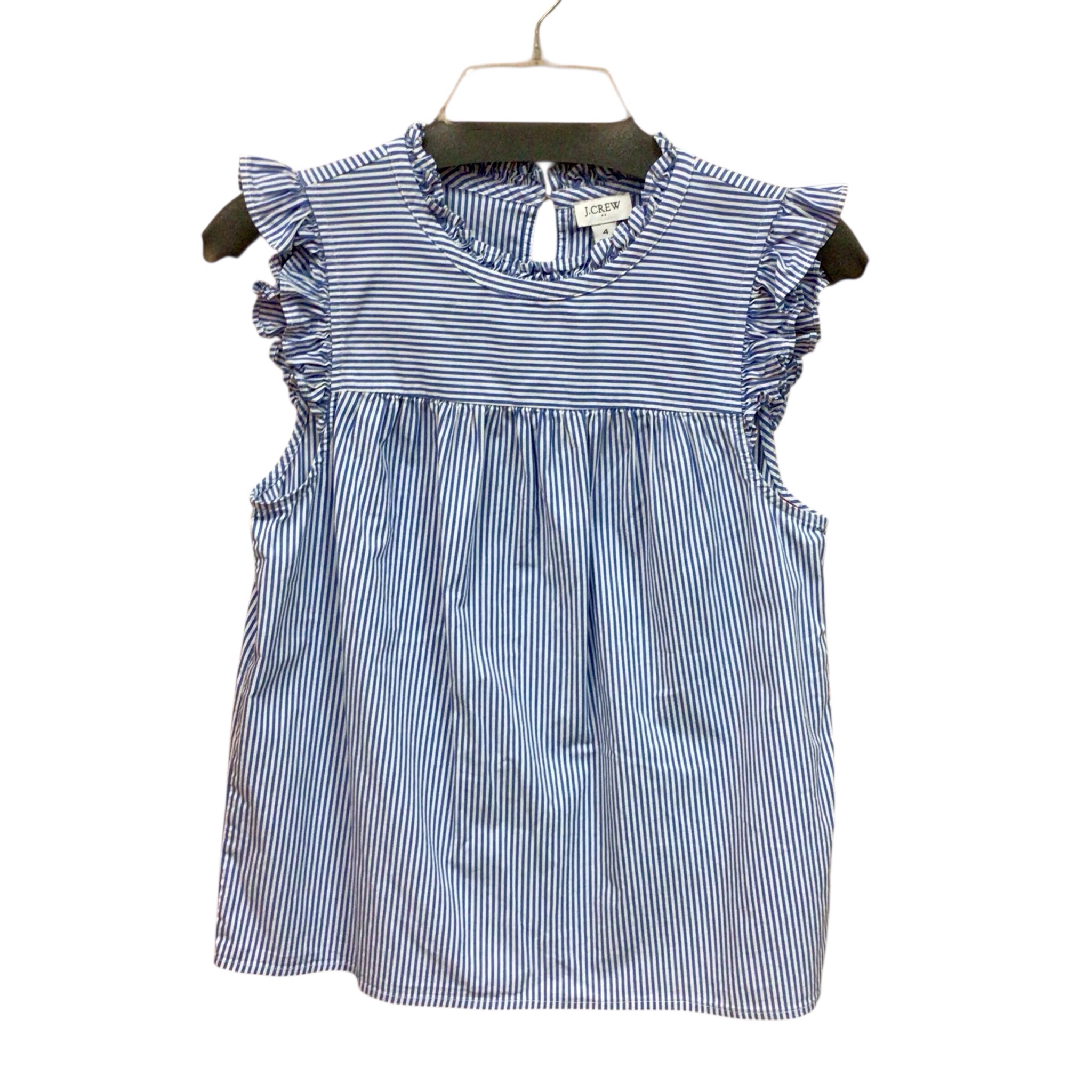 J Crew Blue & White Striped Sleeveless Top Size 4