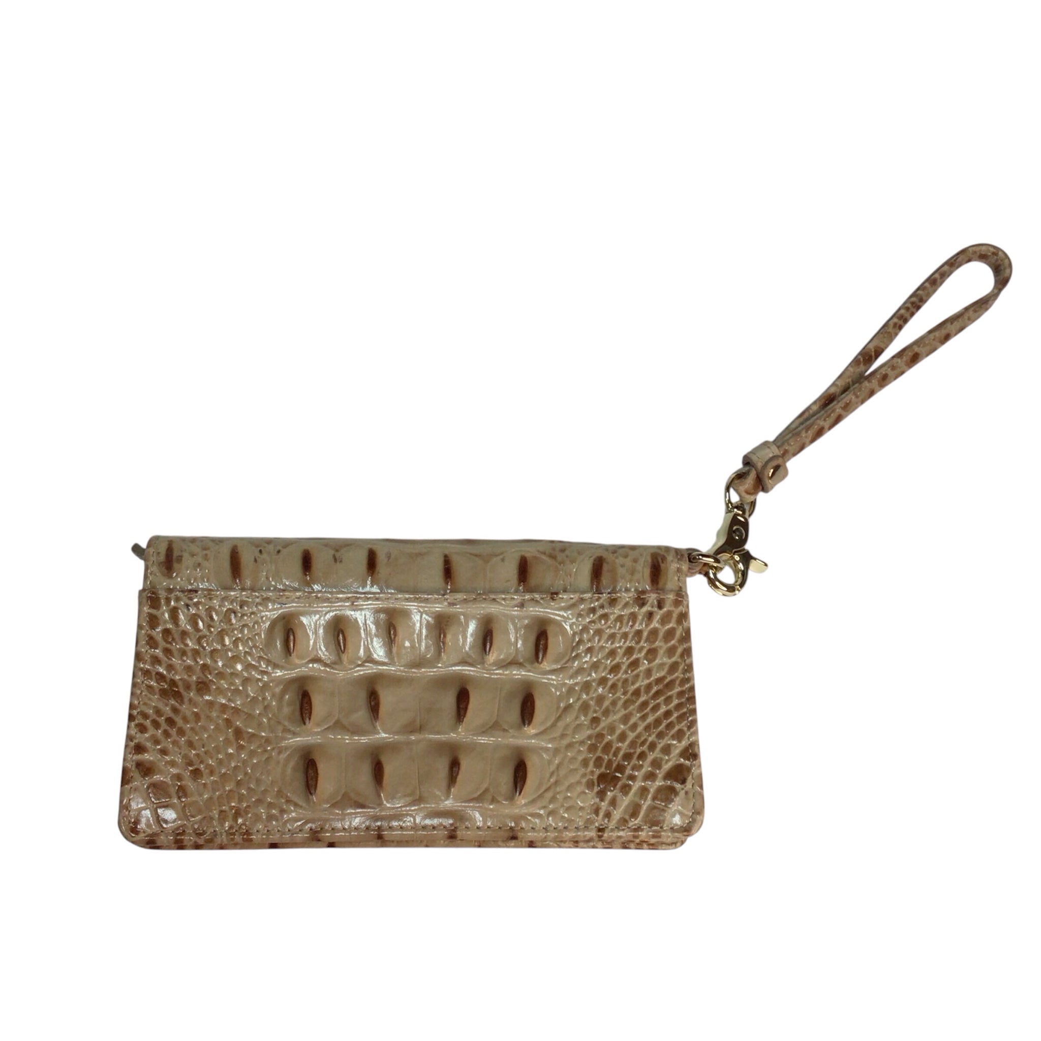 Brahmin Tan And Brown Wristlet Wallet