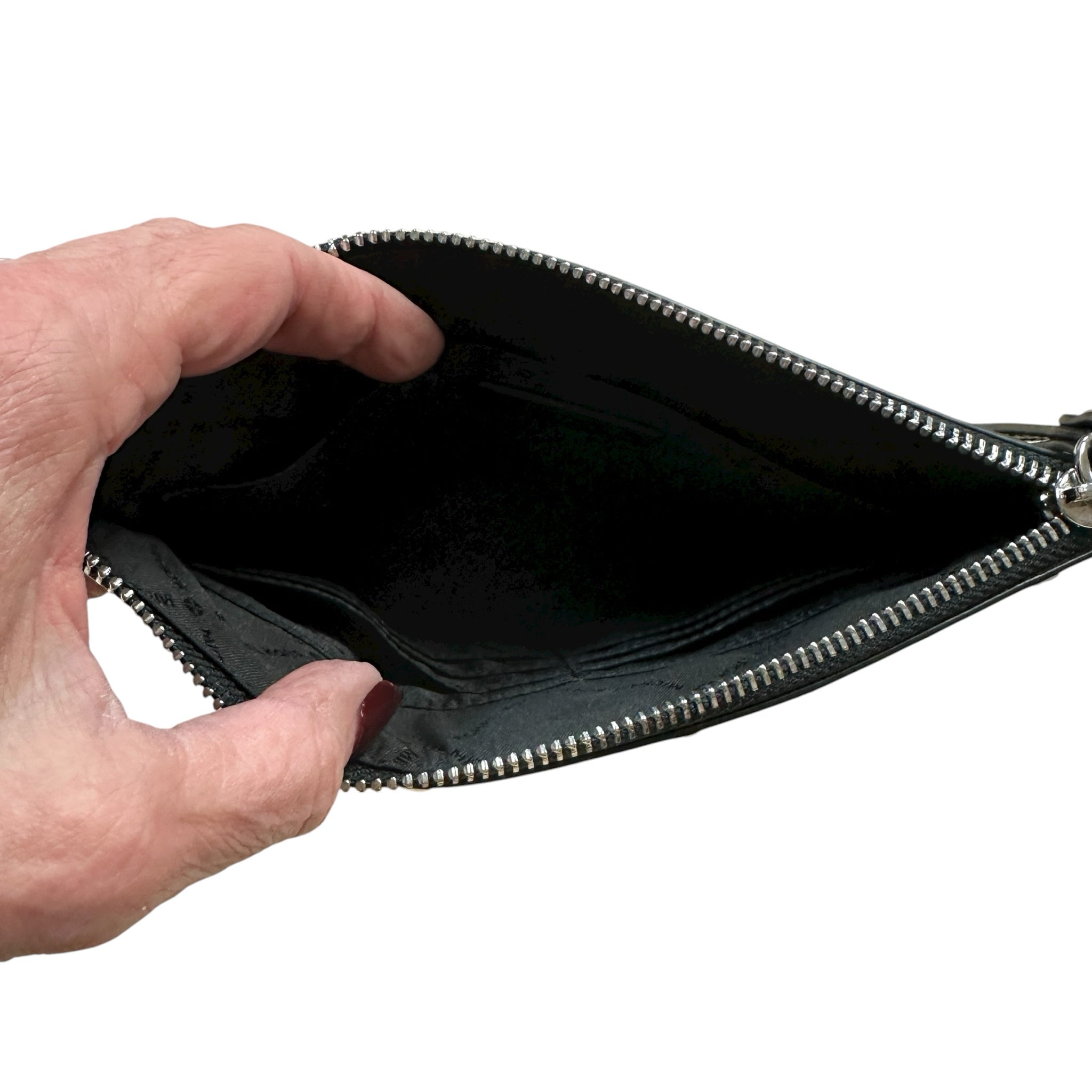 Michael Kors Black Studded Leather Wristlet