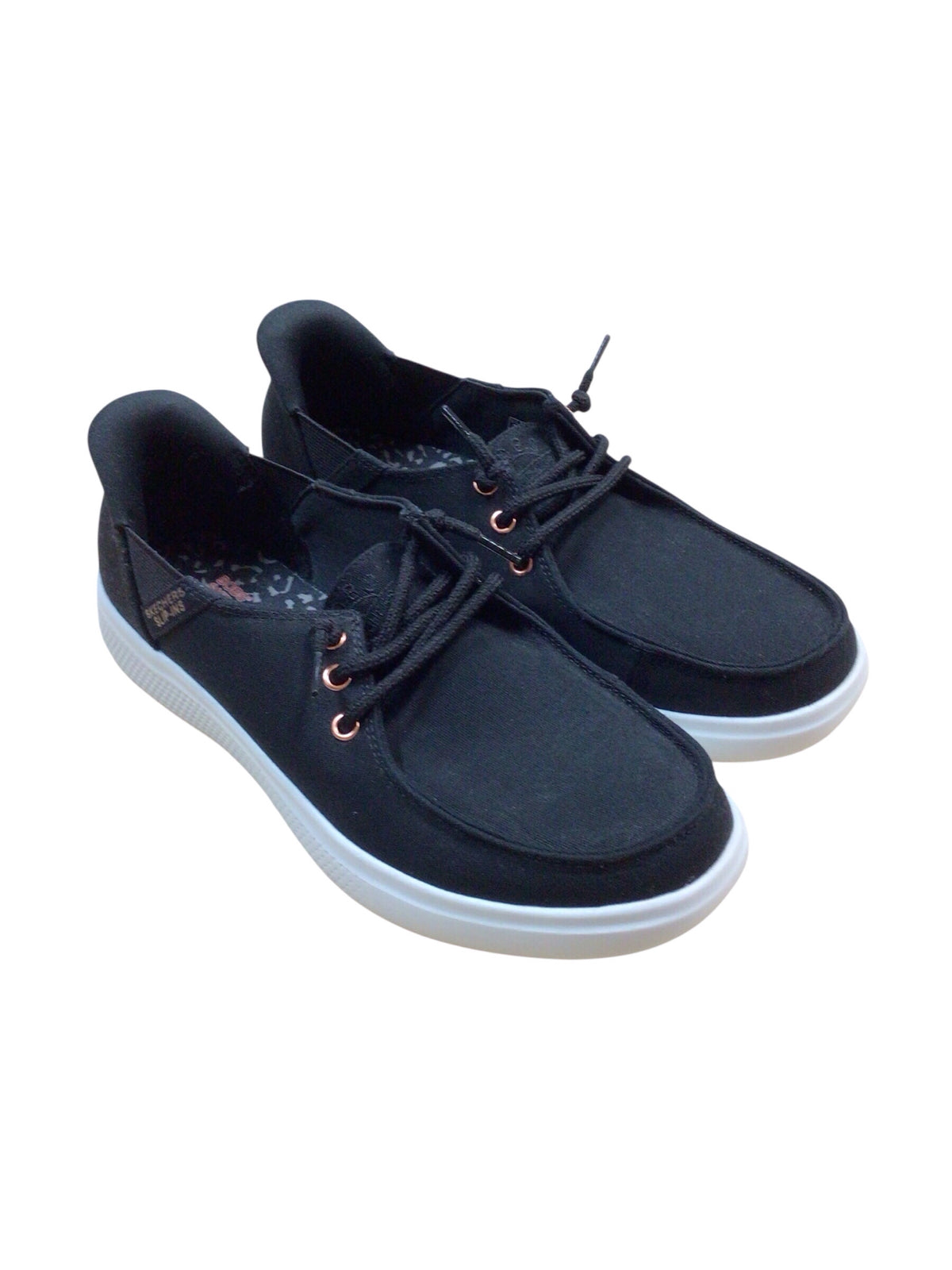 Bob's Skechers "Skip Cute Spot Twist" Black Slip-In Sneakers Size 7