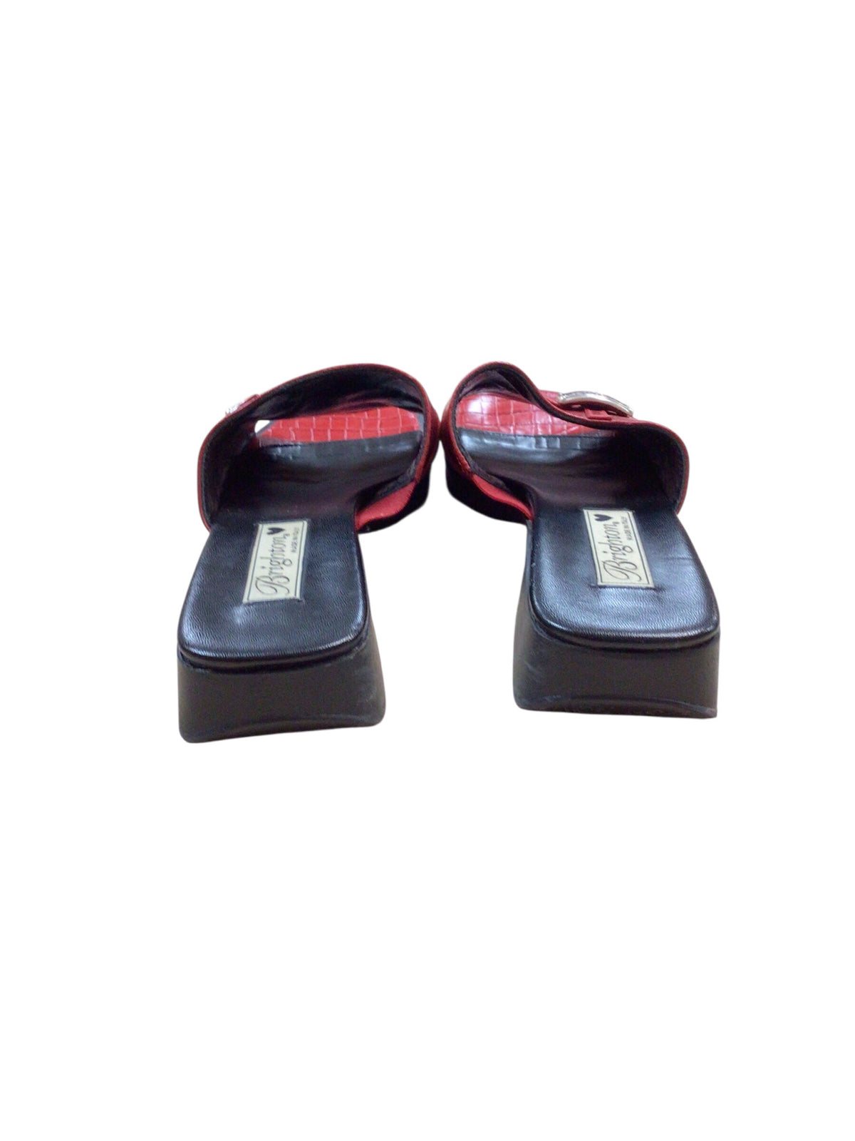 Brighton "Beth" Red Leather Slide Sandals Size 8