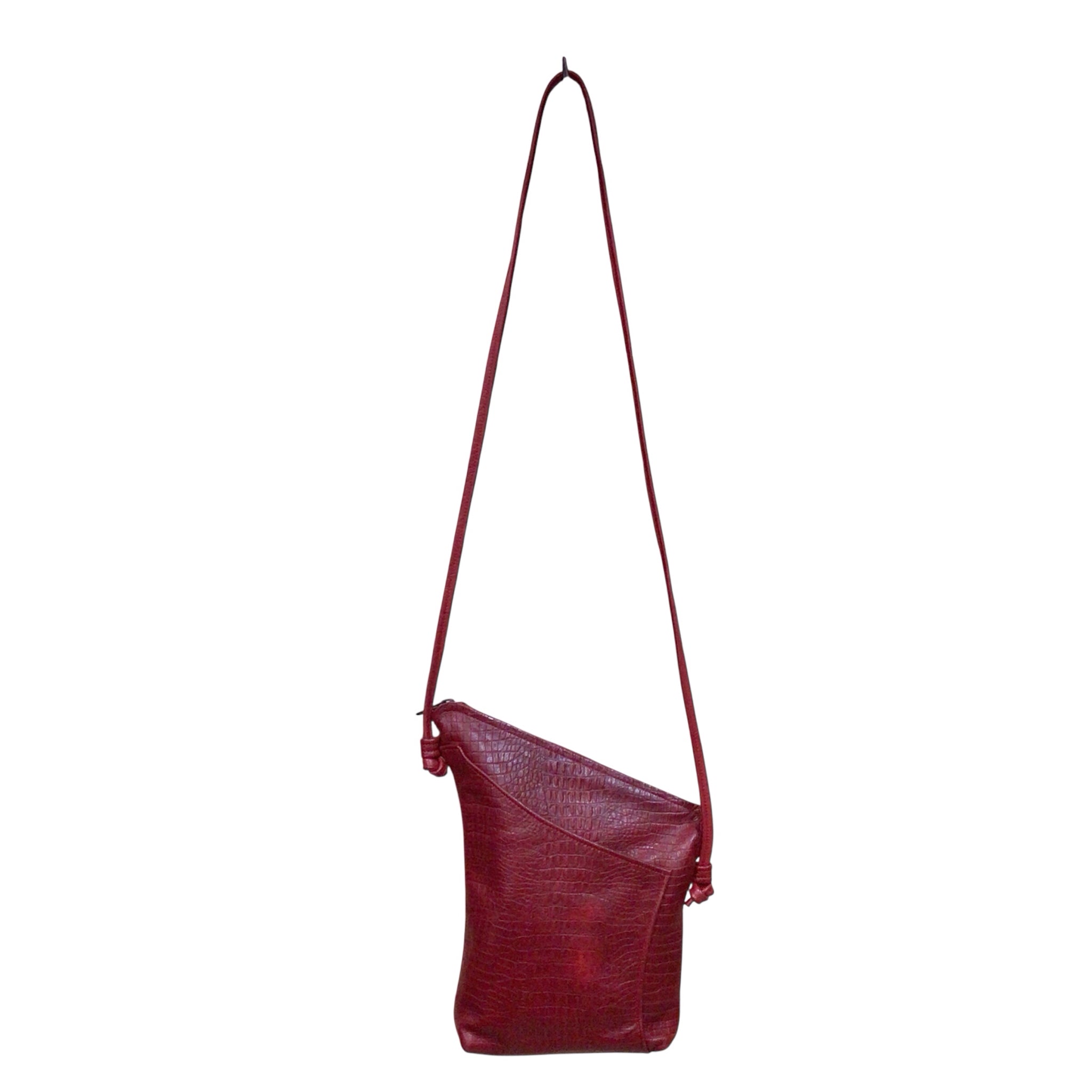 Thomas Leathers Red Leather Crossbody Bag