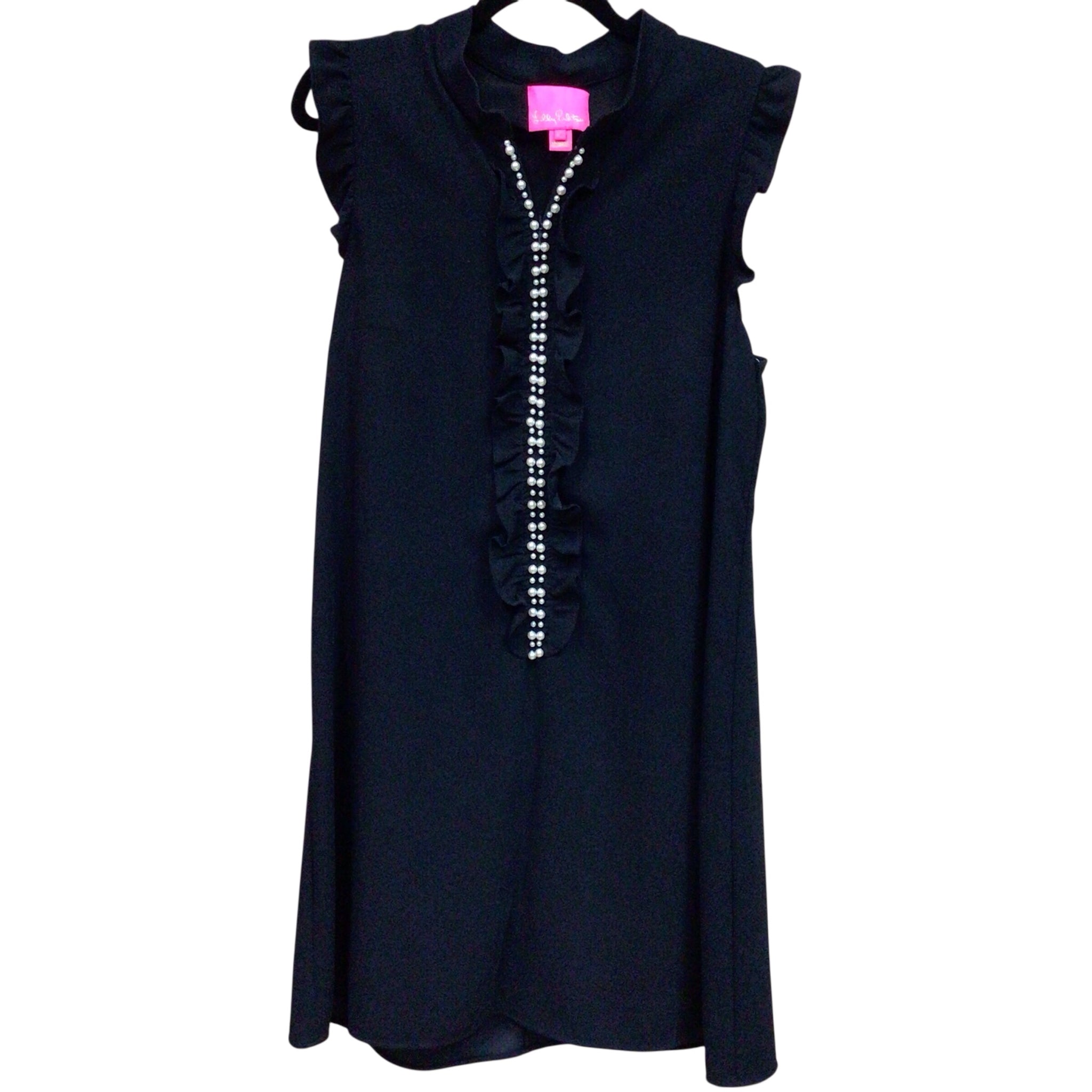 Lilly Pulitzer "Adalee" Black Sleeveless Shift Dress Size 12