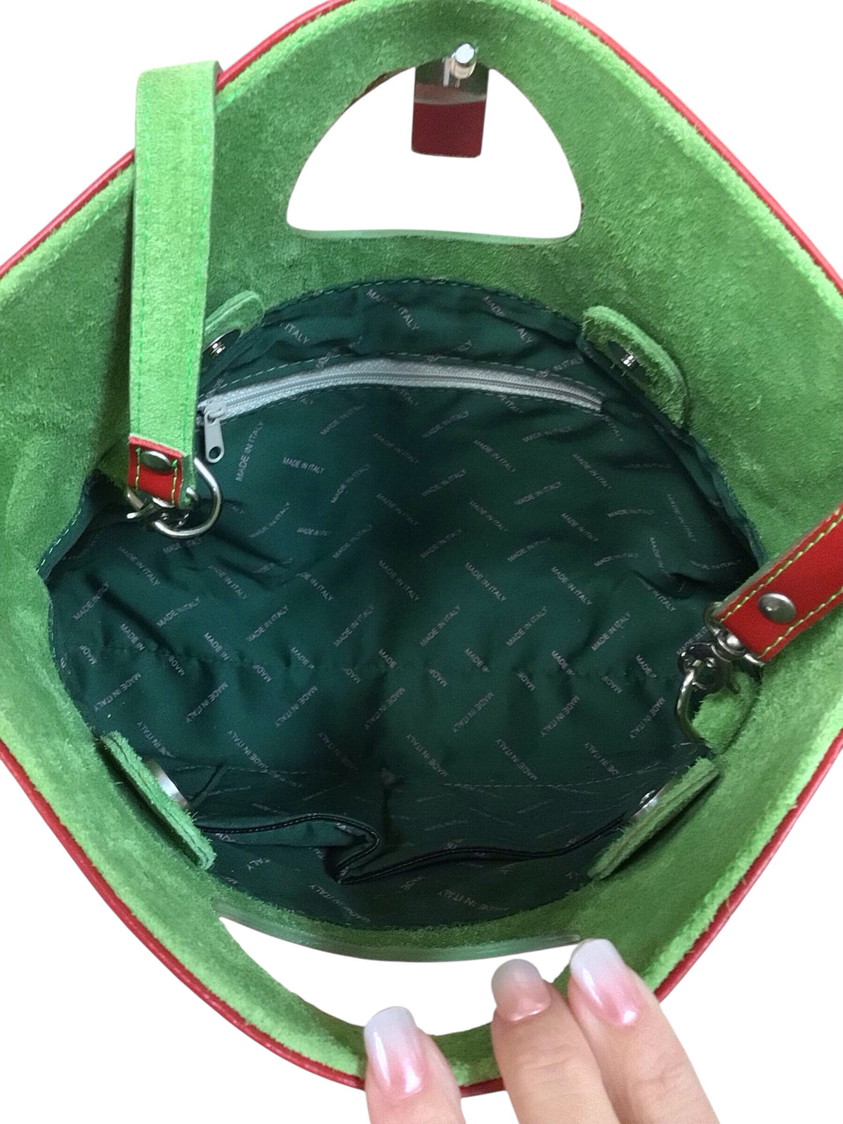 Nobile Made In Italy Red Italian Leather Shoulder Bag