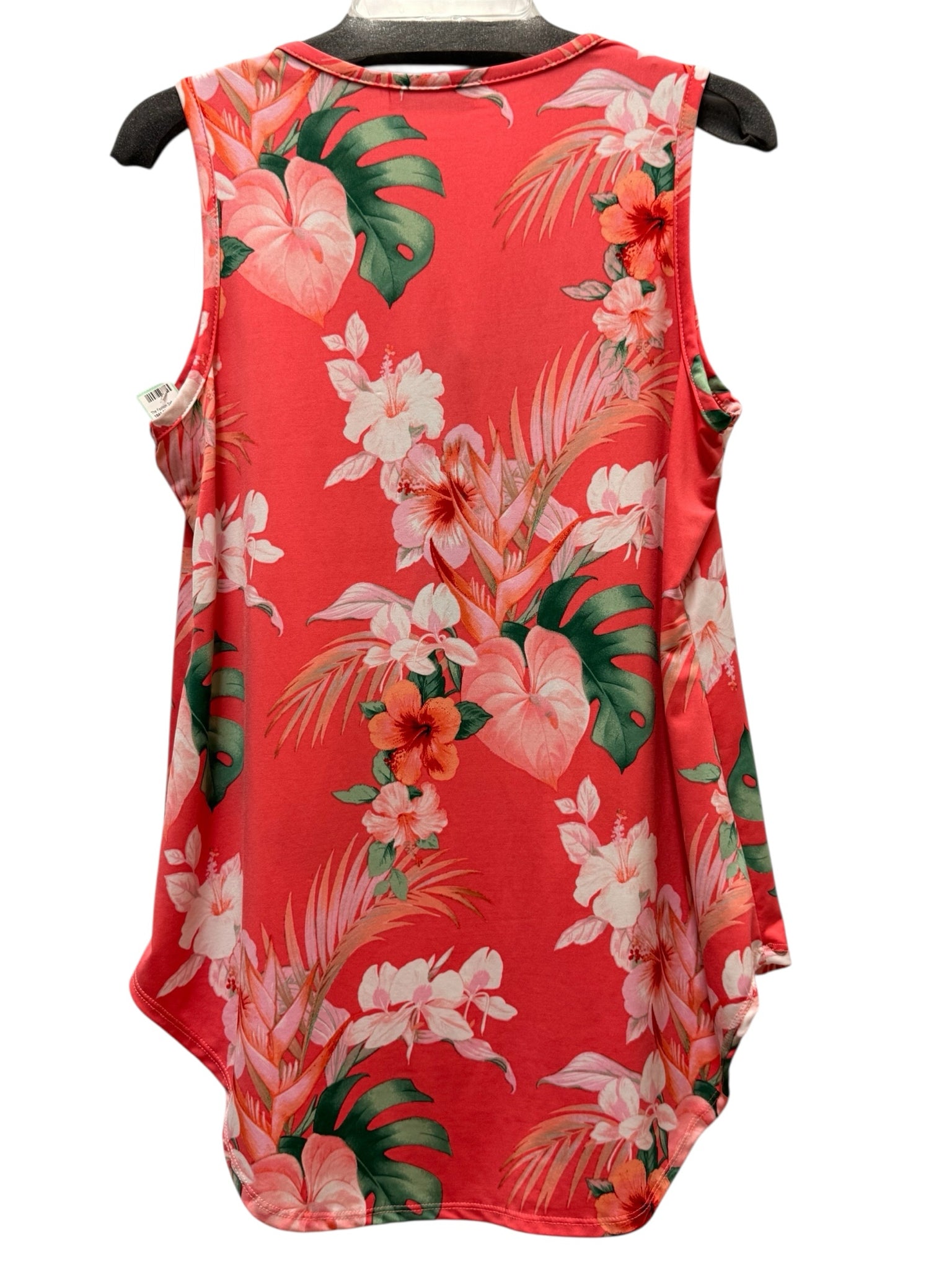 Cest La Vie Pink Floral Sleeveless Top Size Large