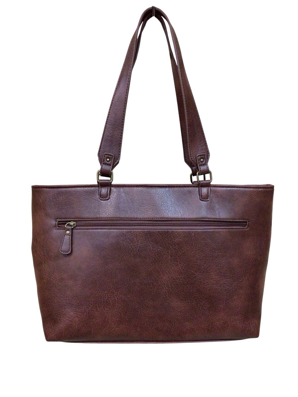 White Mountain Brown Faux Leather Tote Shoulder Bag