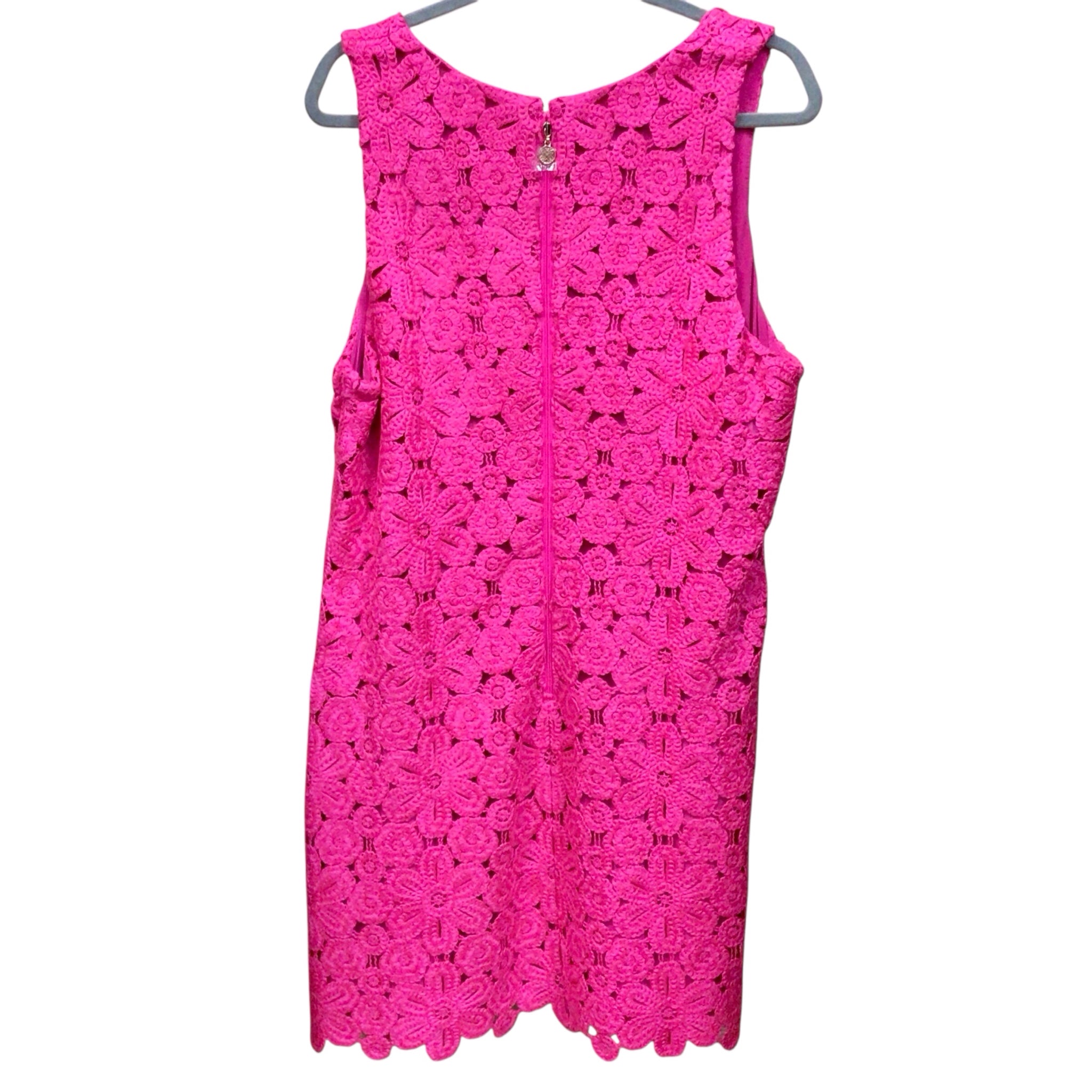 Lilly Pulitzer Hot Pink Marquette Crochet Shift Dress Size XL