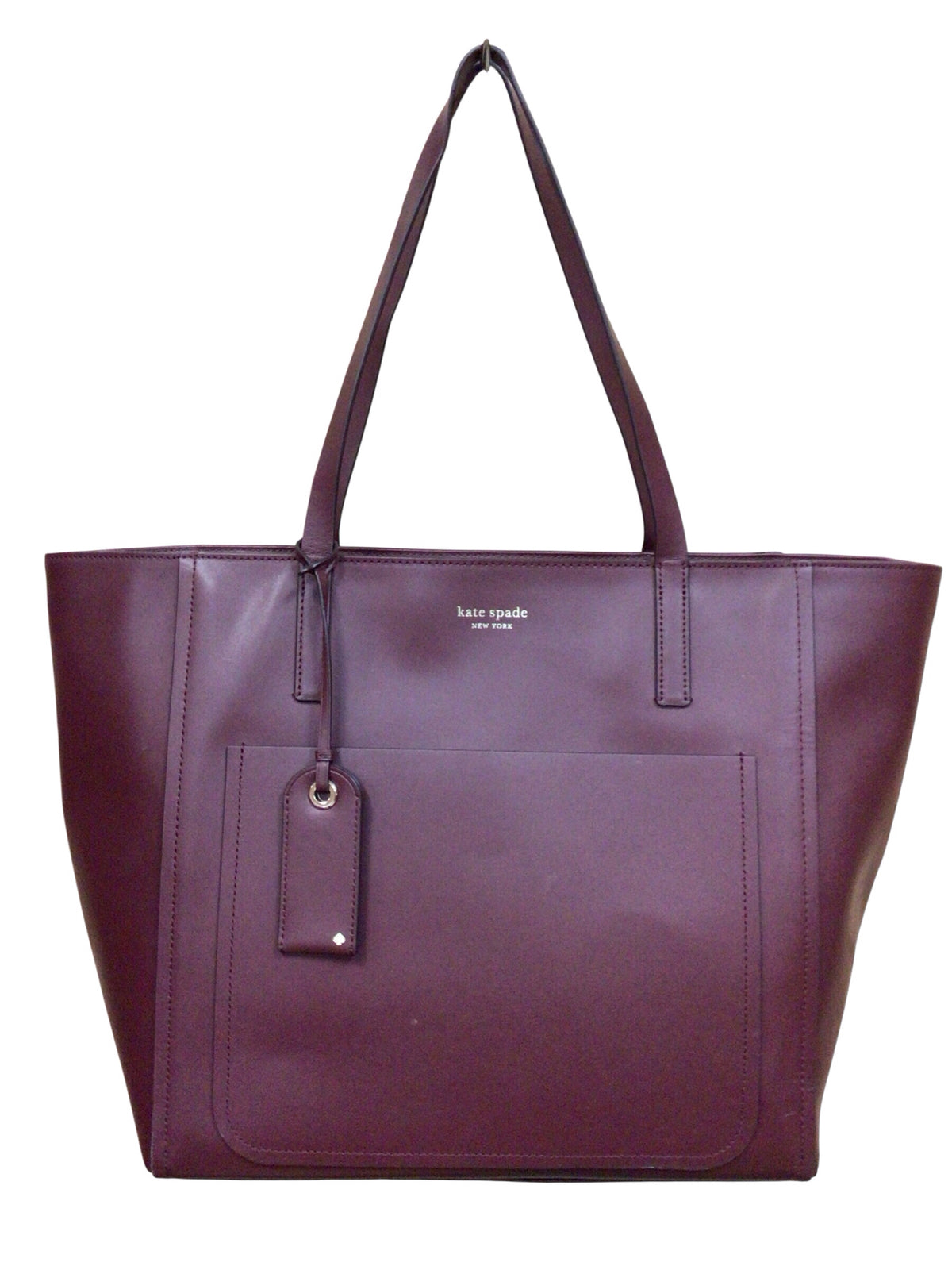Kate Spade "Lalena" Large Pocket Burgundy Leather Tote