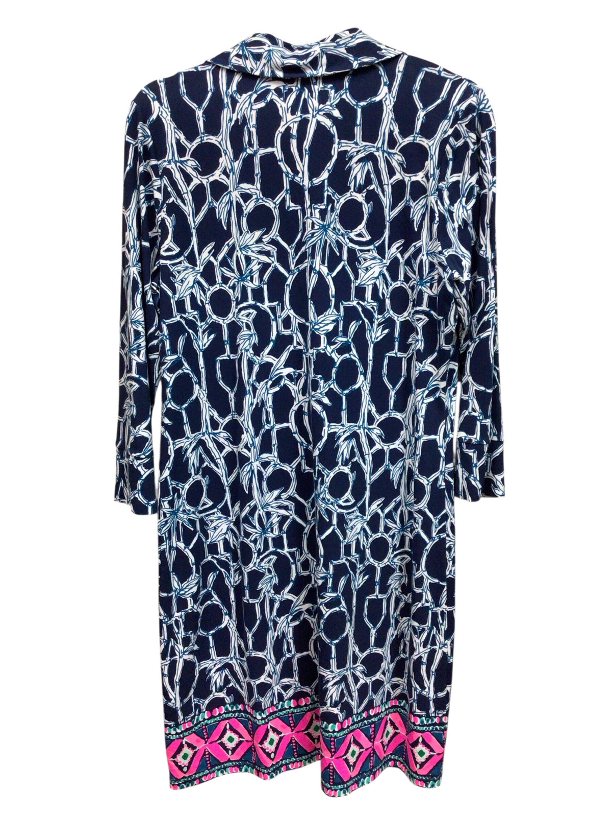 Lilly Pulitzer "Ansley" 3/4 Sleeve "High Tide Lucky Bamboo" Dress Size Large