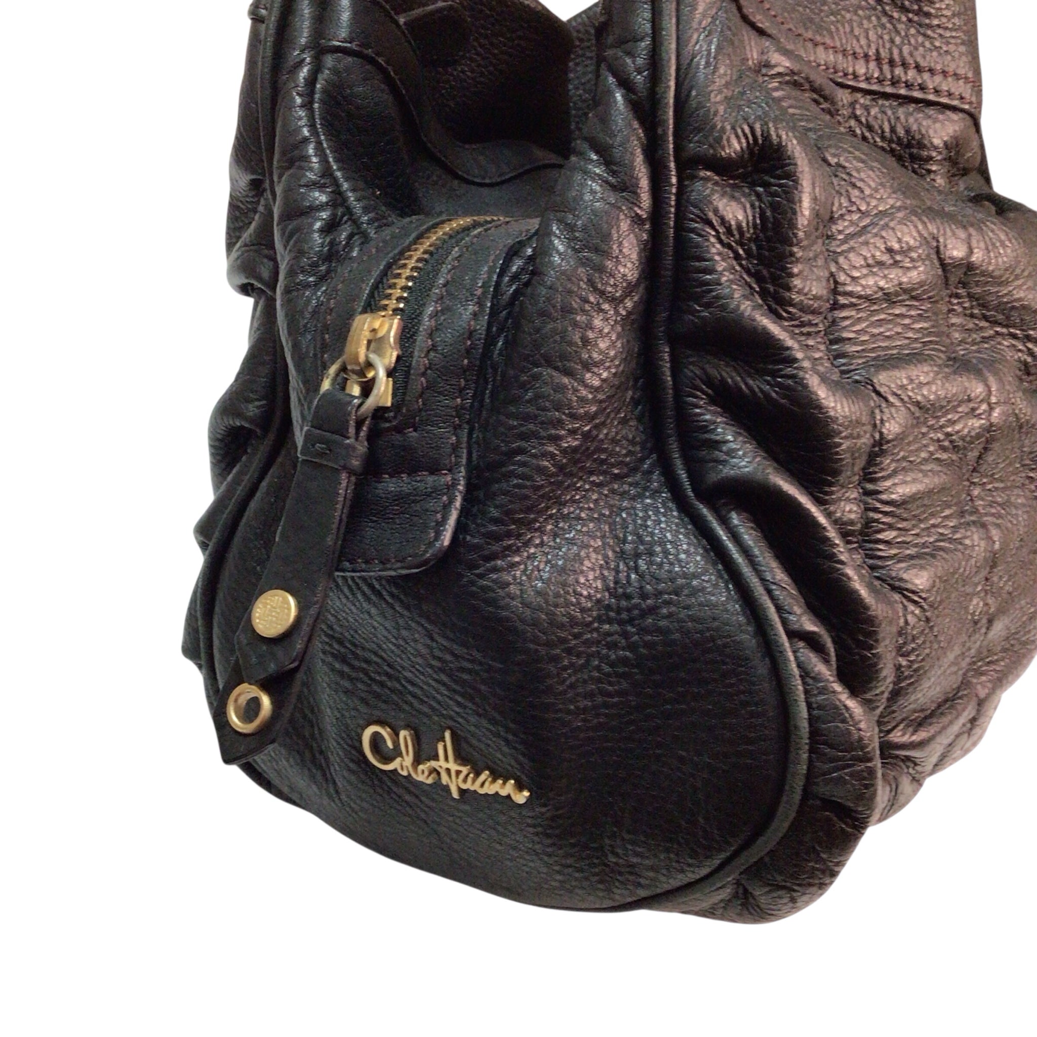 Cole Haan 2way バッグ　（牛皮）　ブラック Cole Haan Black Leather Duffle Purse