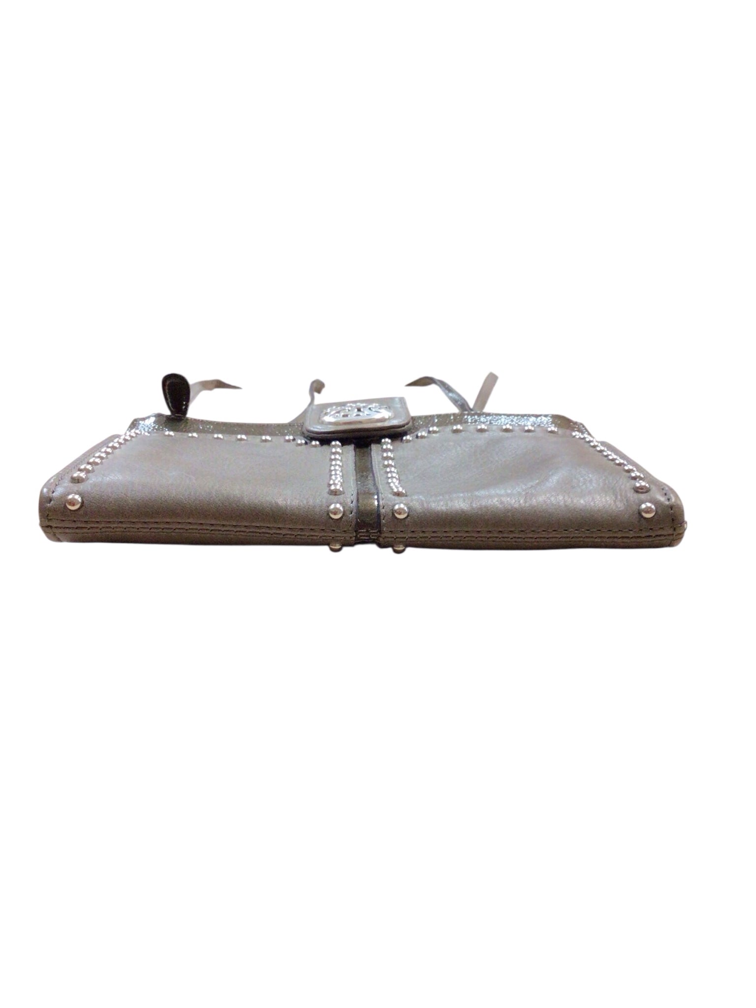 Brighton "Pretty Tough City Organizer" Gray Leather Crossbody Bag