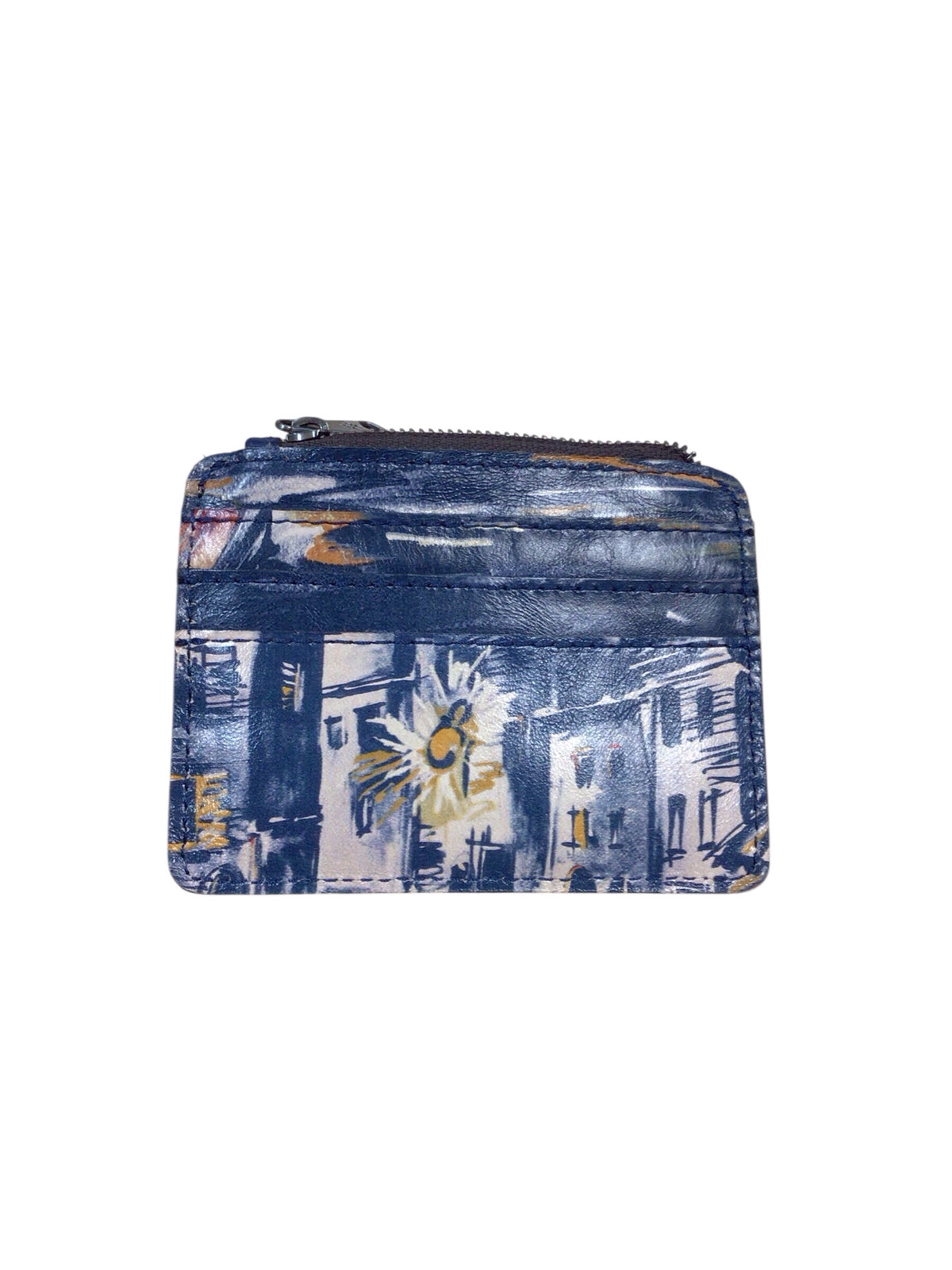 Patricia Nash "Cassis" Blue Leather Card Holder