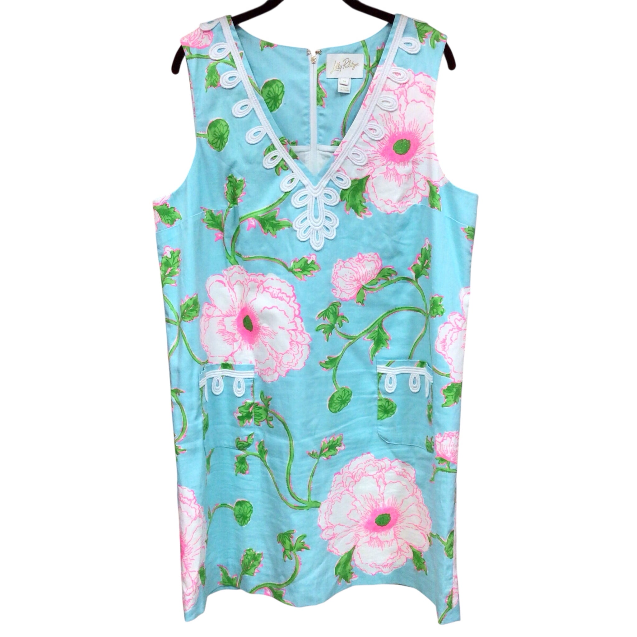 Lilly Pulitzer Sidonie Corded Lace Shift Dress Size 14